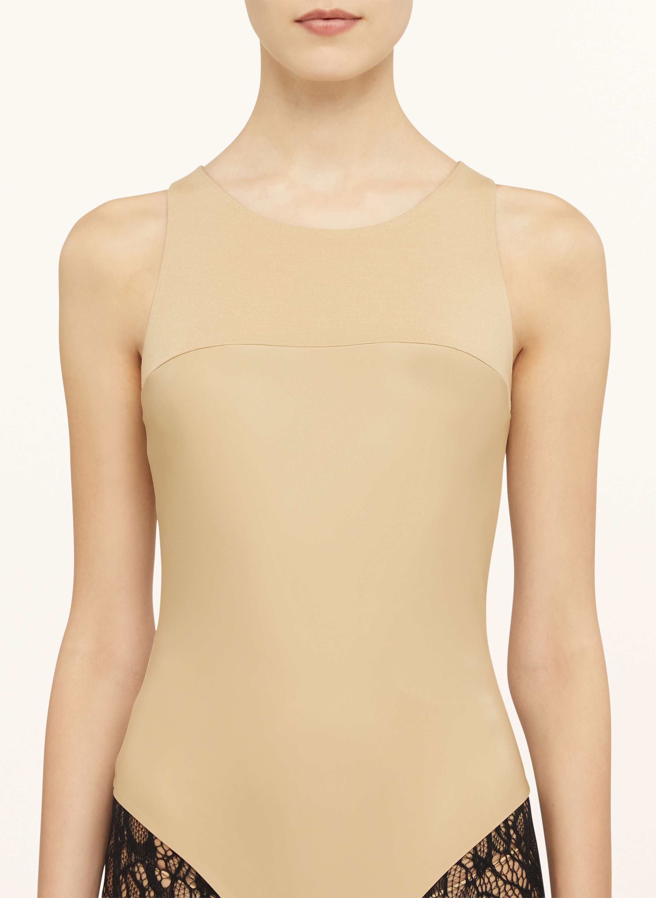 Thumbnail - Wolford Body Eco Vegan String Body beige