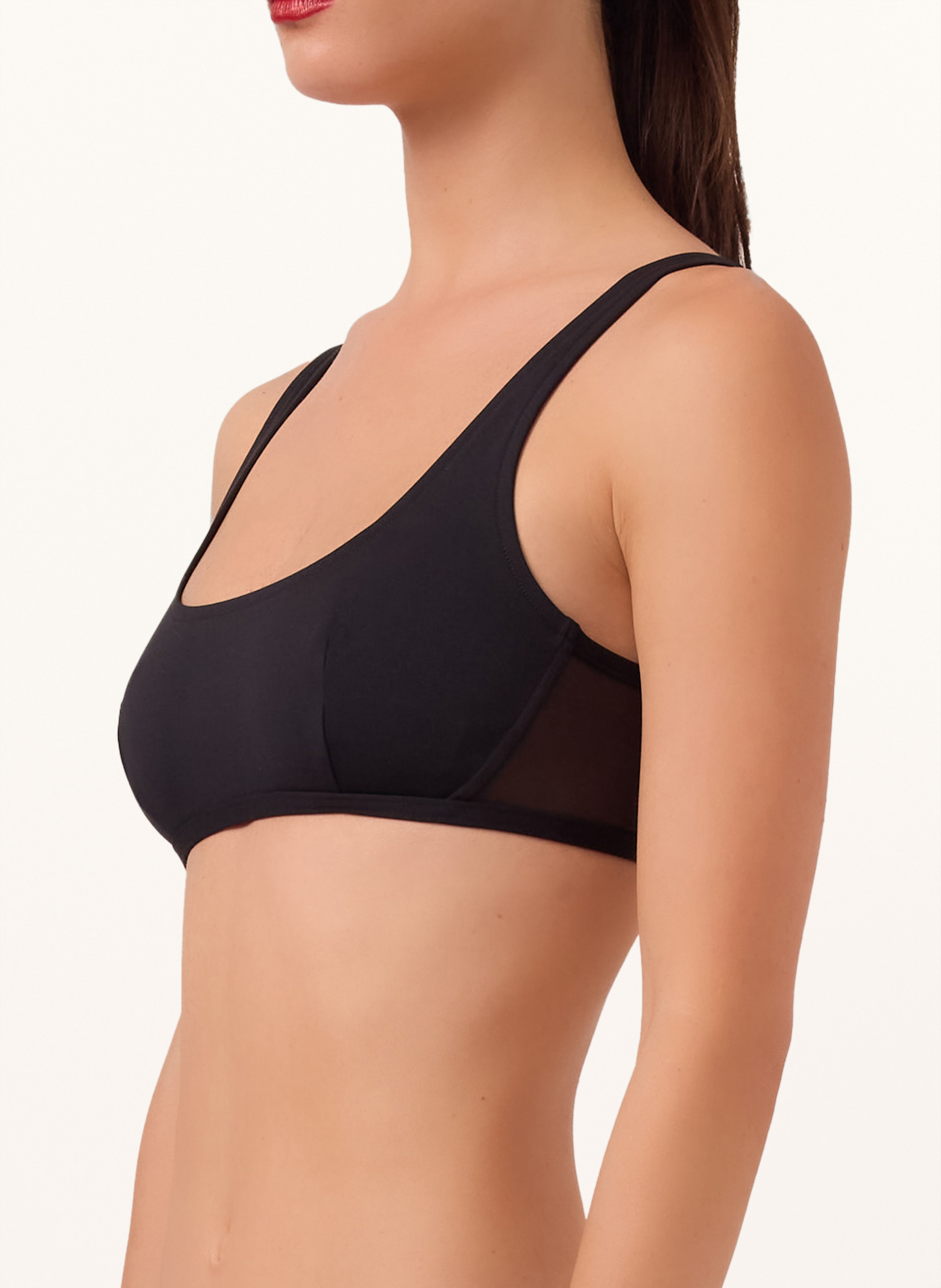 Thumbnail - Wolford Bikini Oberteil Sheer & Opaque Swim Top schwarz