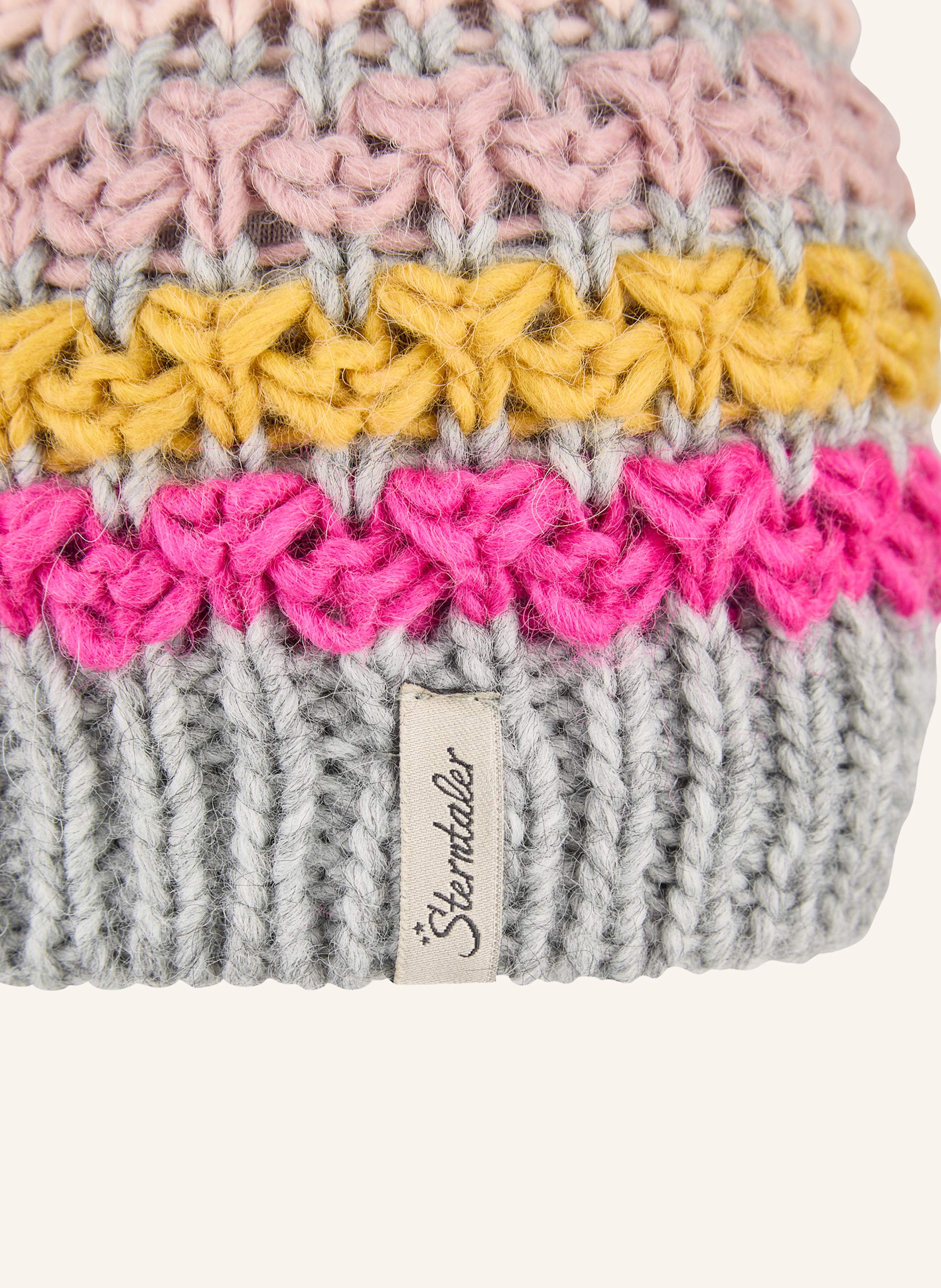 Thumbnail - Sterntaler Bommelmütze Streifen silber