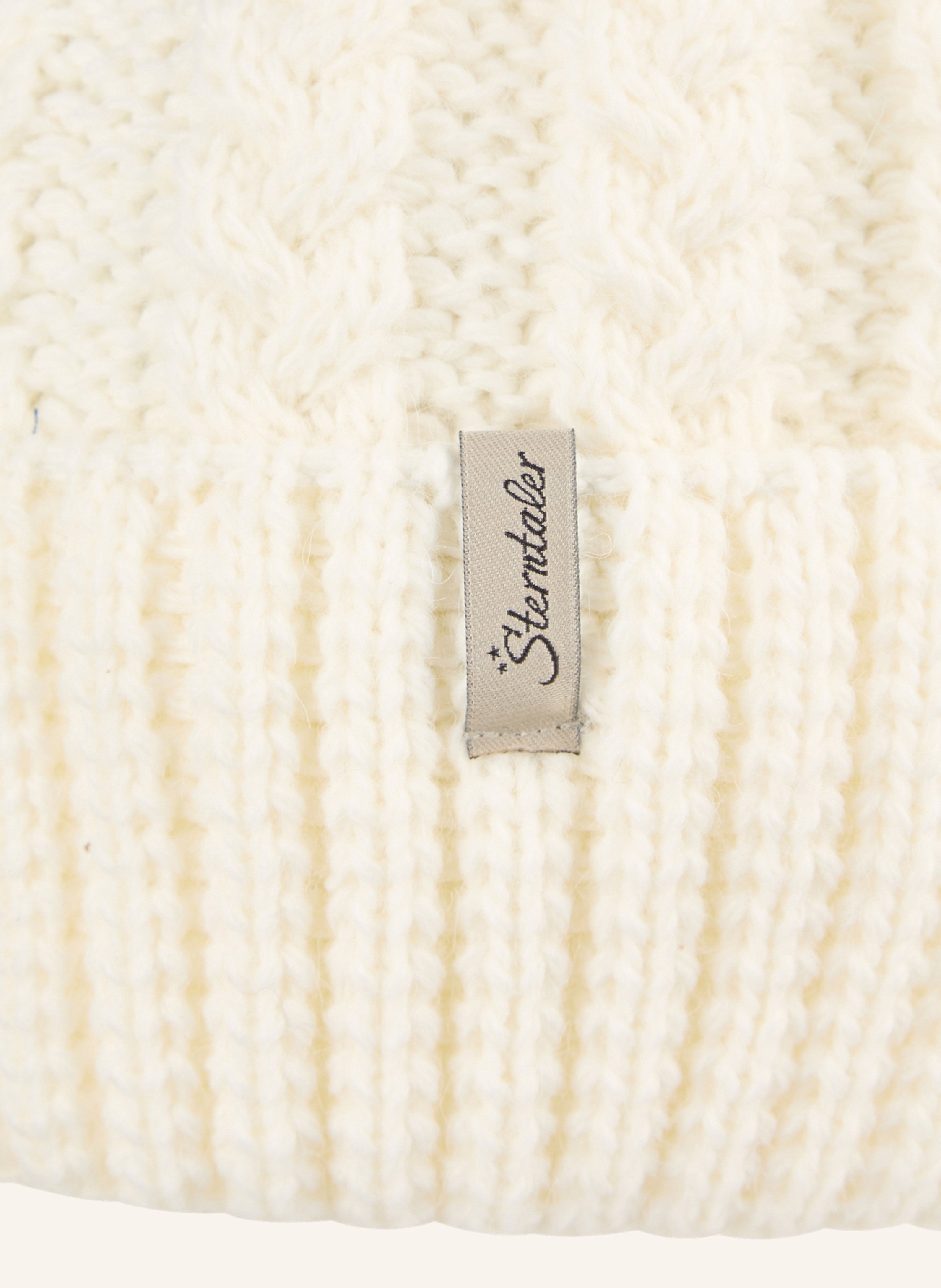 Thumbnail - Sterntaler Strickmütze Zopfmuster weiss