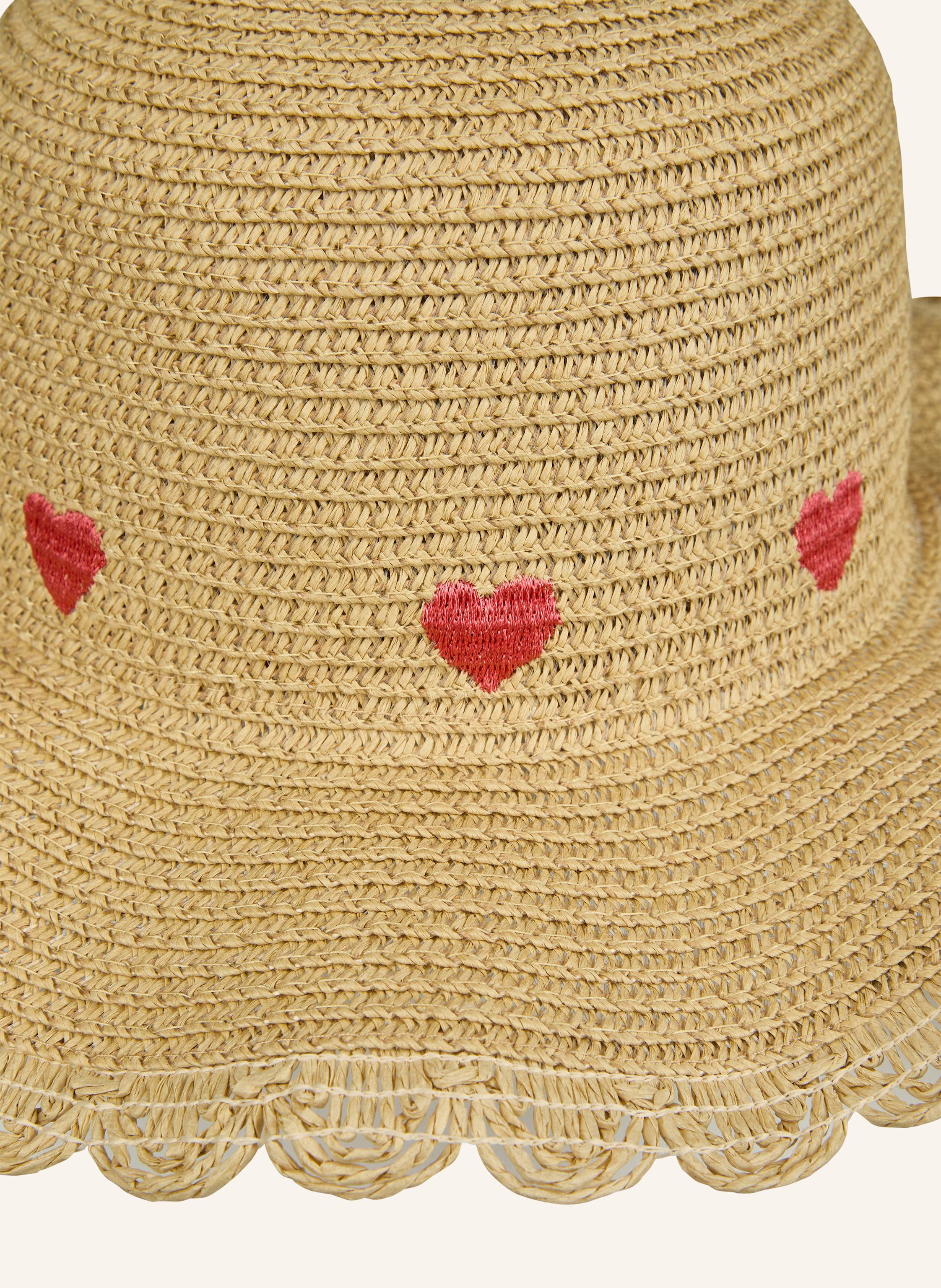 Thumbnail - Sterntaler Strohhut Herzen gelb