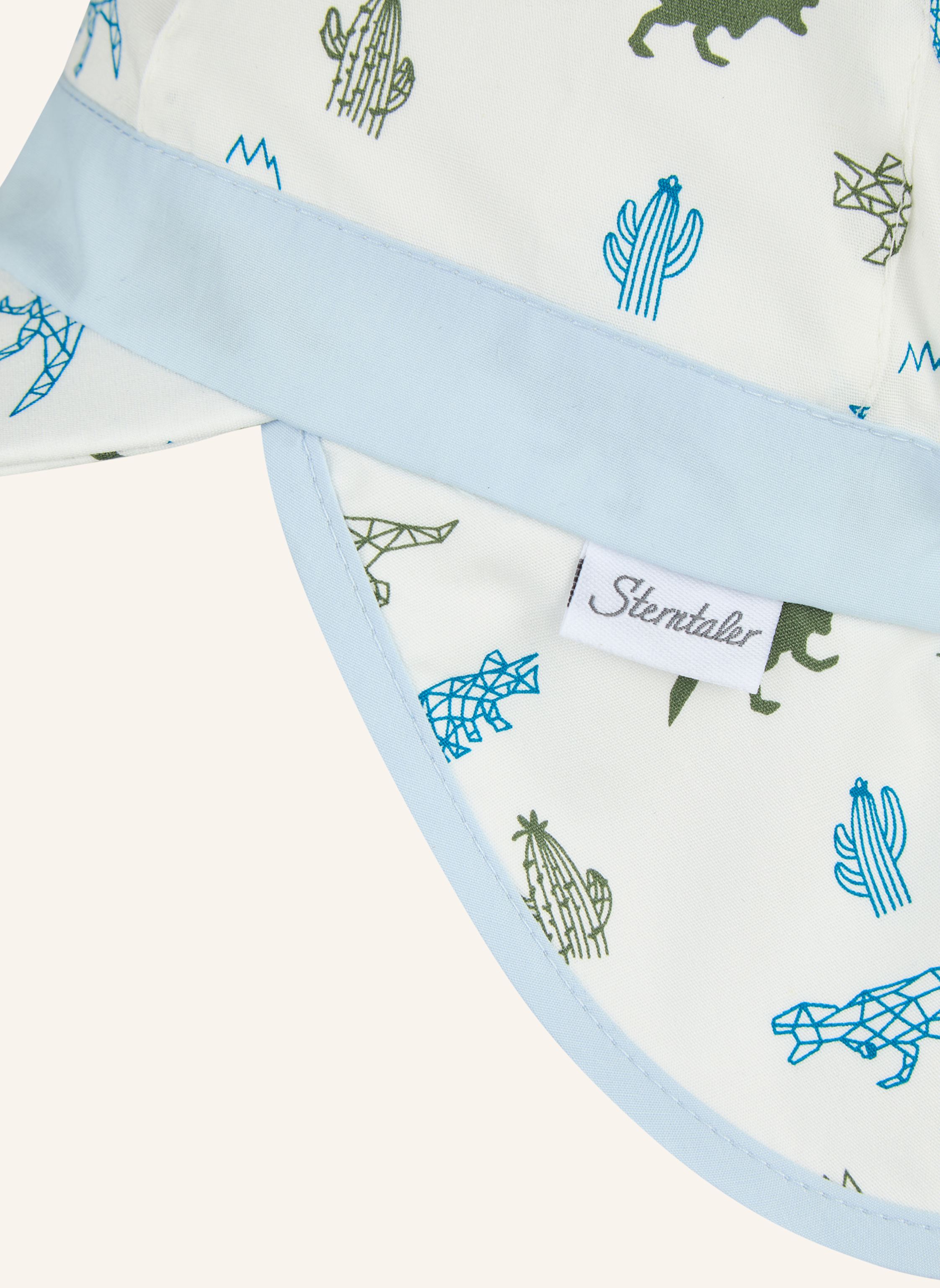 Thumbnail - Sterntaler Schirmmütze Mit Nackenschutz Saurier weiss