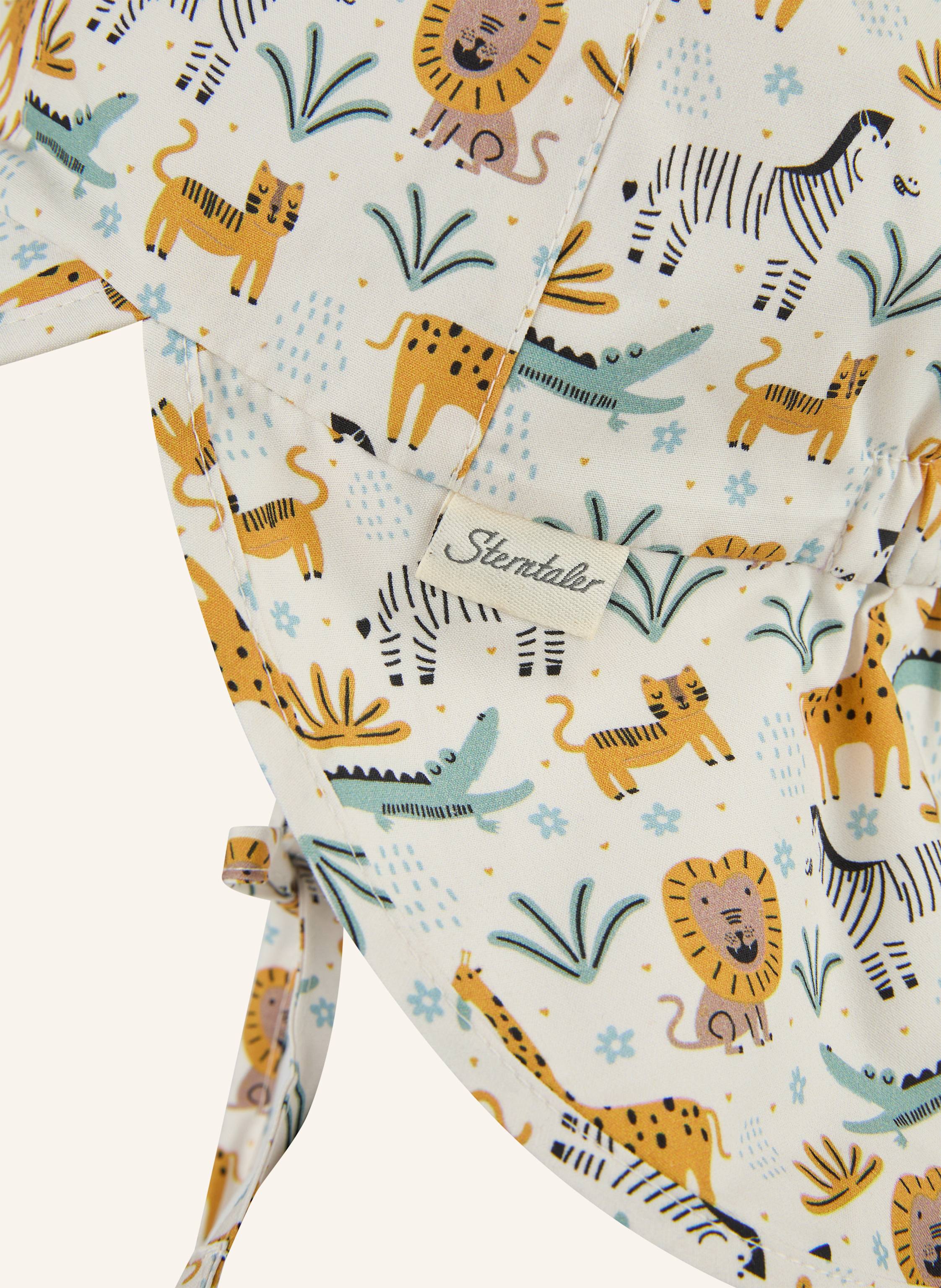 Thumbnail - Sterntaler Schirmmütze Mit Nackenschutz Zootiere weiss