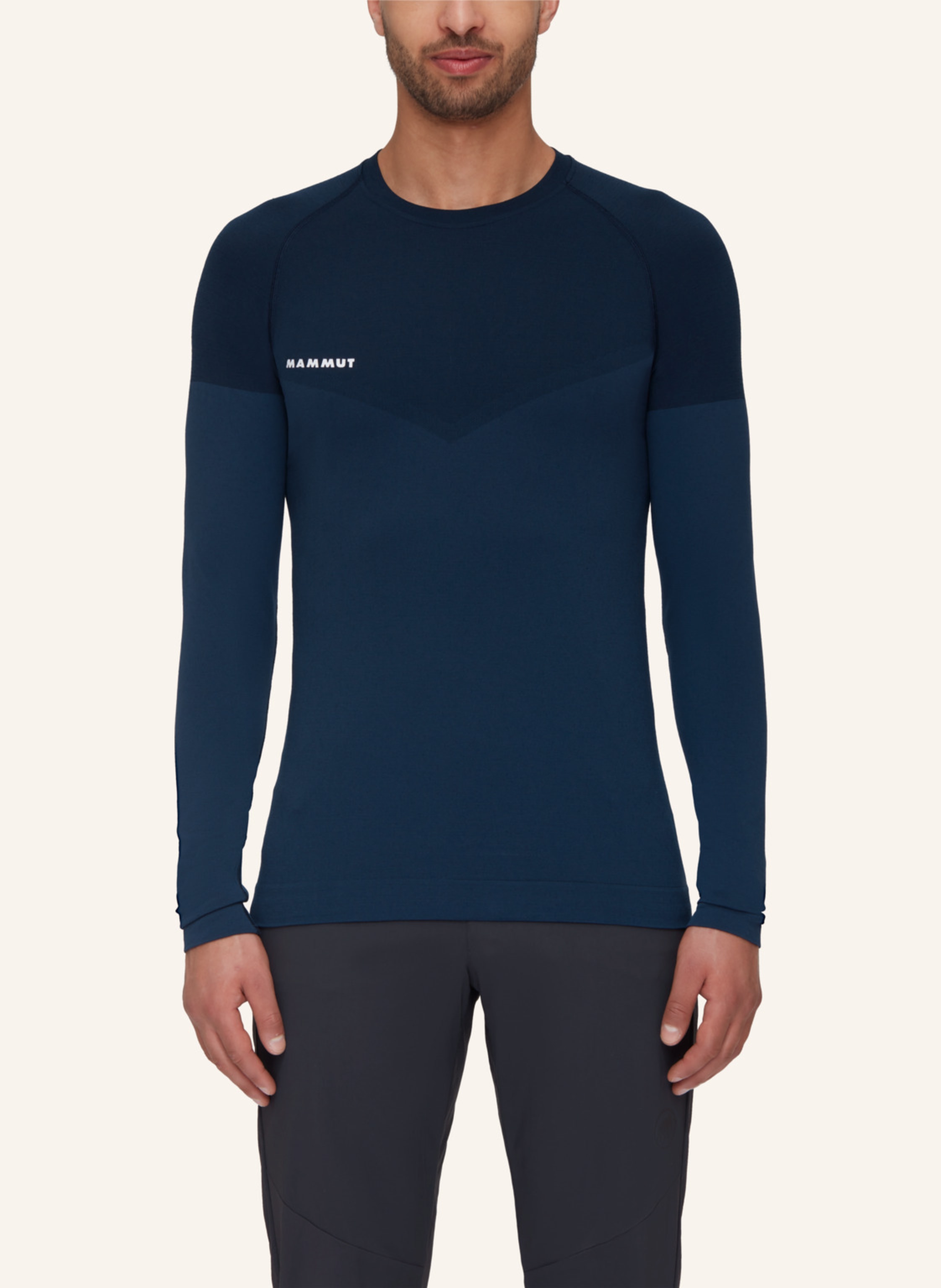 Thumbnail - Mammut Longsleeve Trift Mit Merinowolle blau