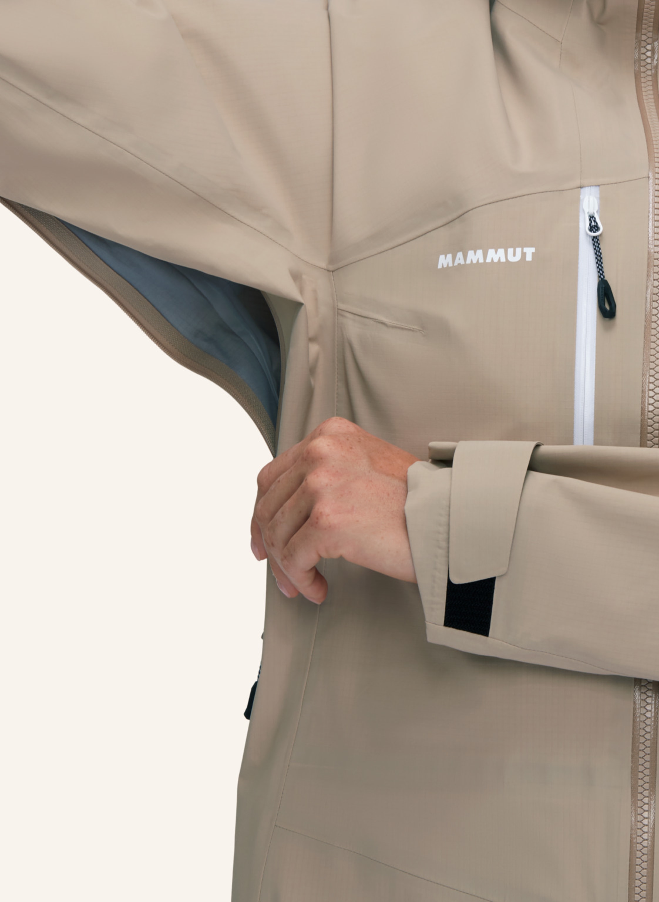 Thumbnail - Mammut Hardshelljacke Taiss Mit Kapuze beige