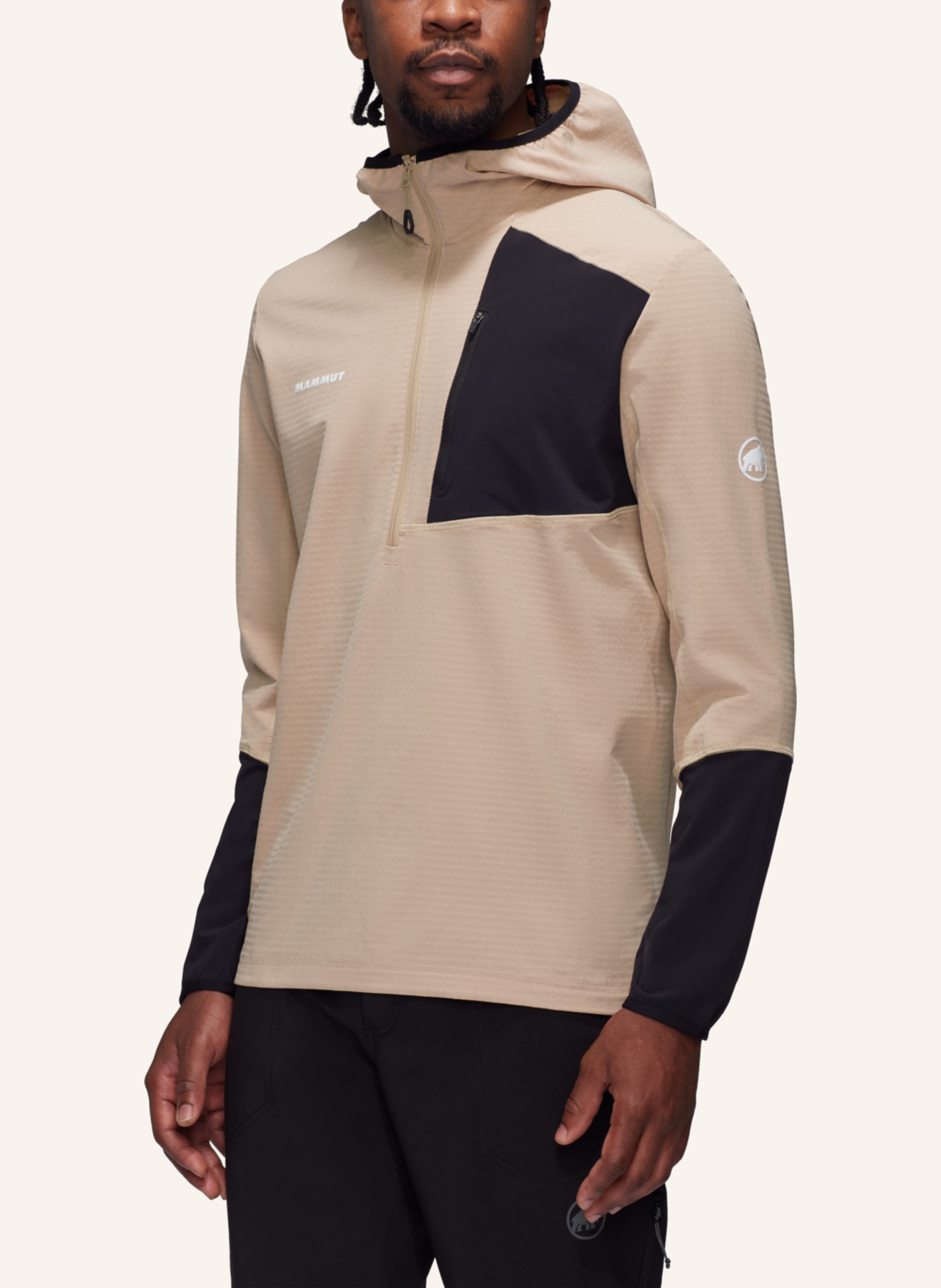 Thumbnail - Mammut Hoody Madris Light Half Zip Mit Kapuze beige