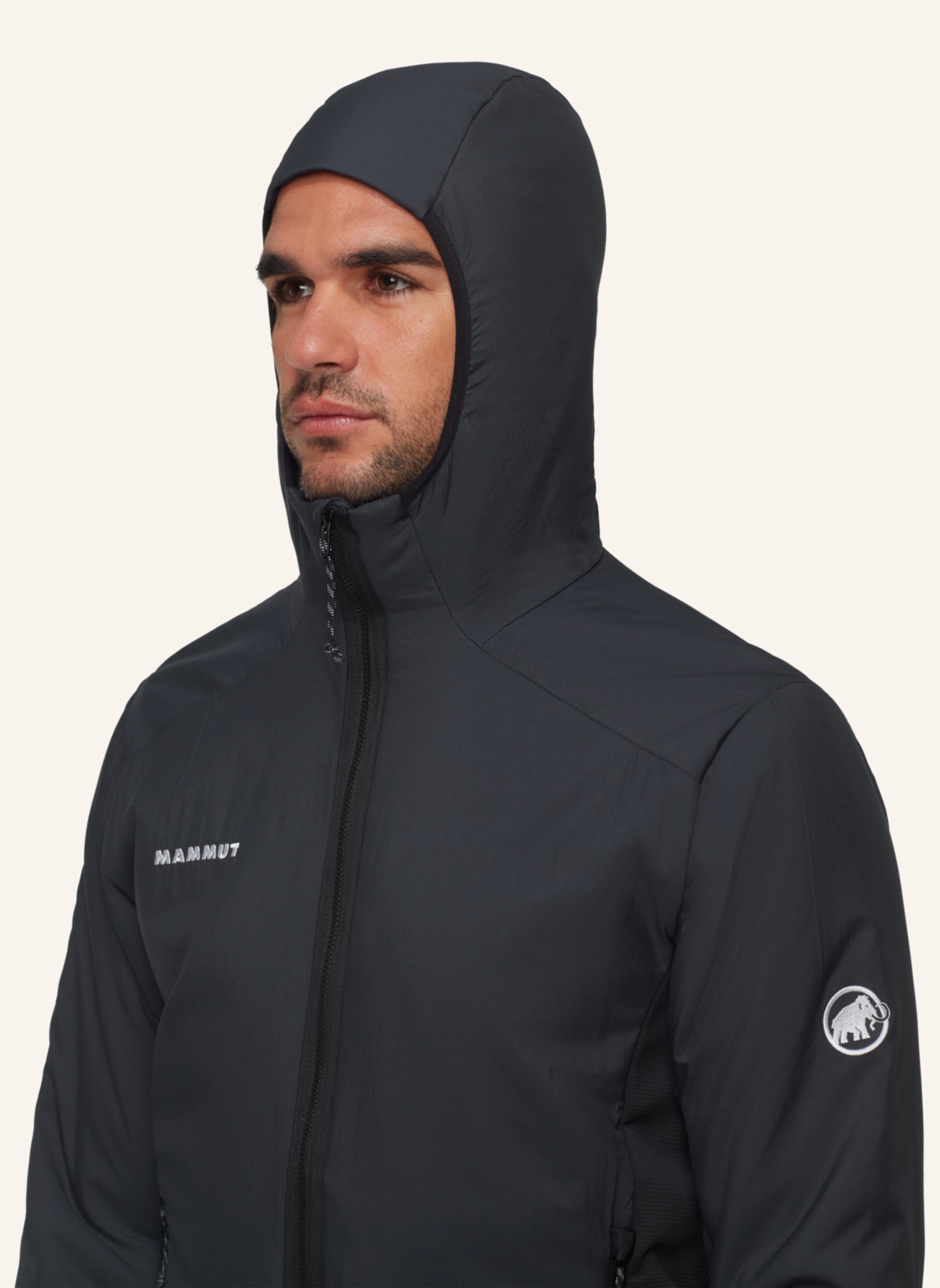 Thumbnail - Mammut Hybridjacke Rime Light In Hybrid Mit Kapuze schwarz