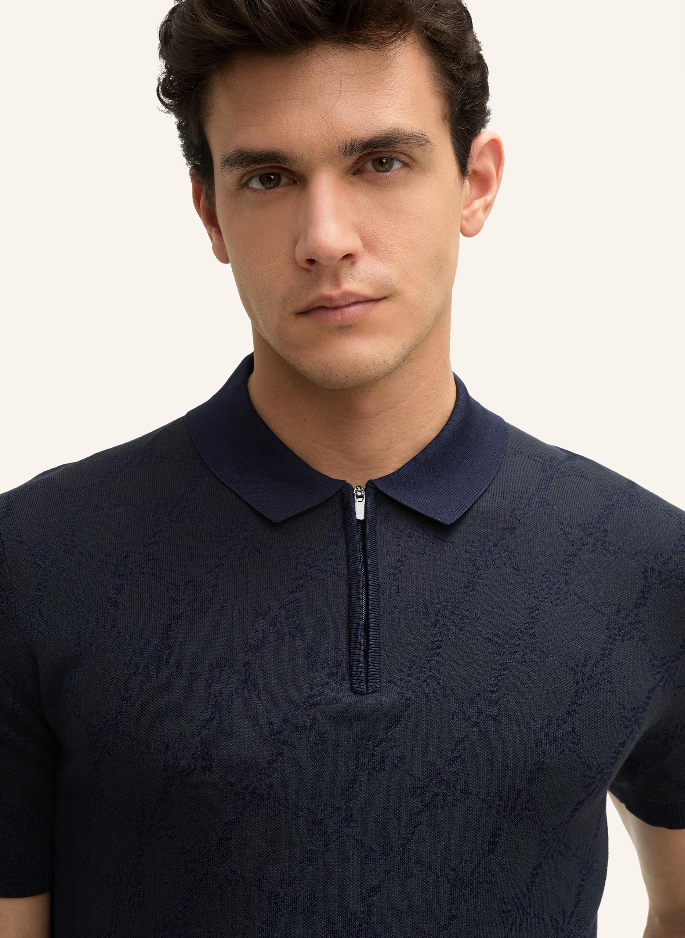 Thumbnail - Joop! Strick-Poloshirt Modern Fit blau