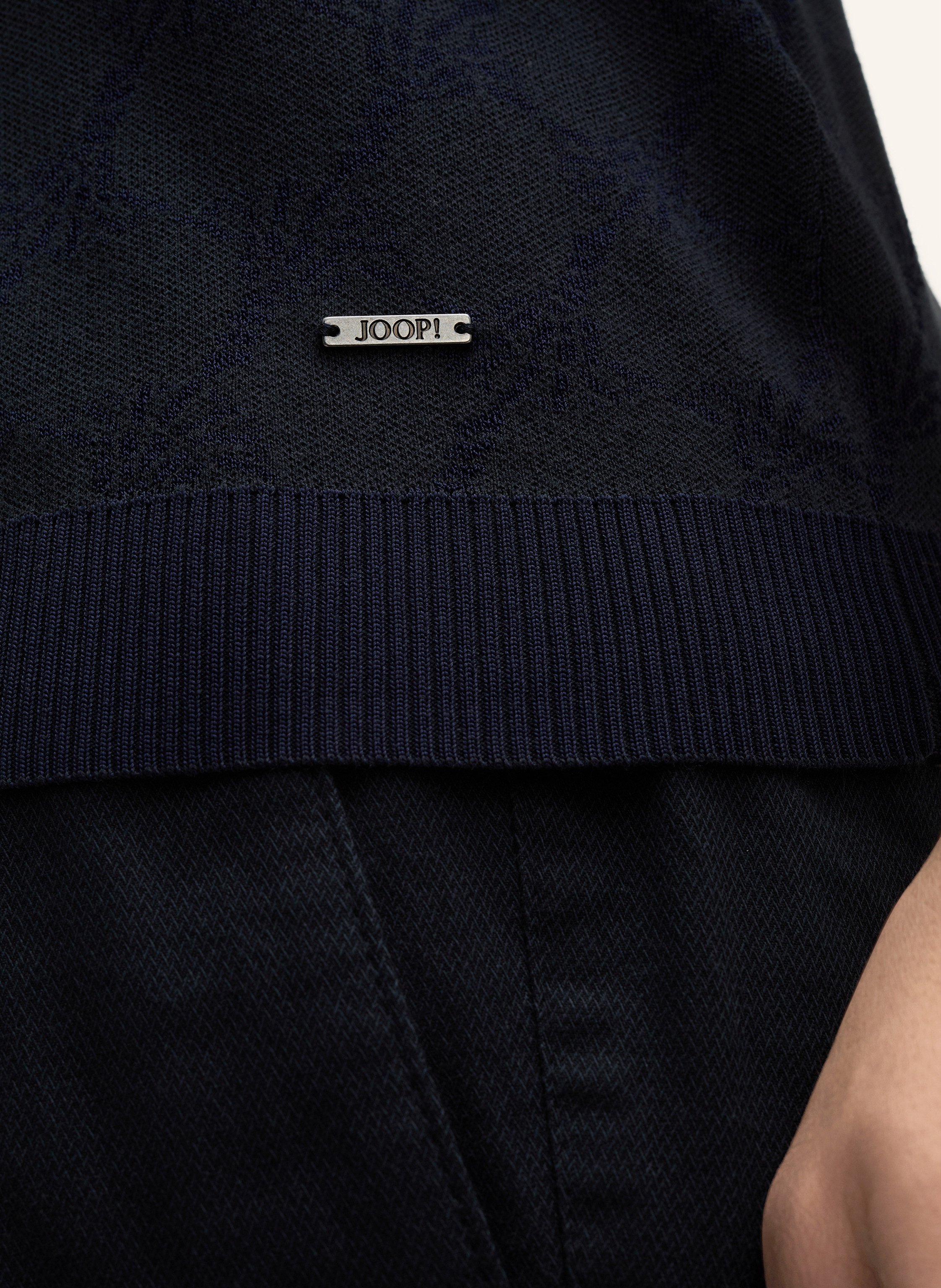 Thumbnail - Joop! Strick-Poloshirt Modern Fit blau