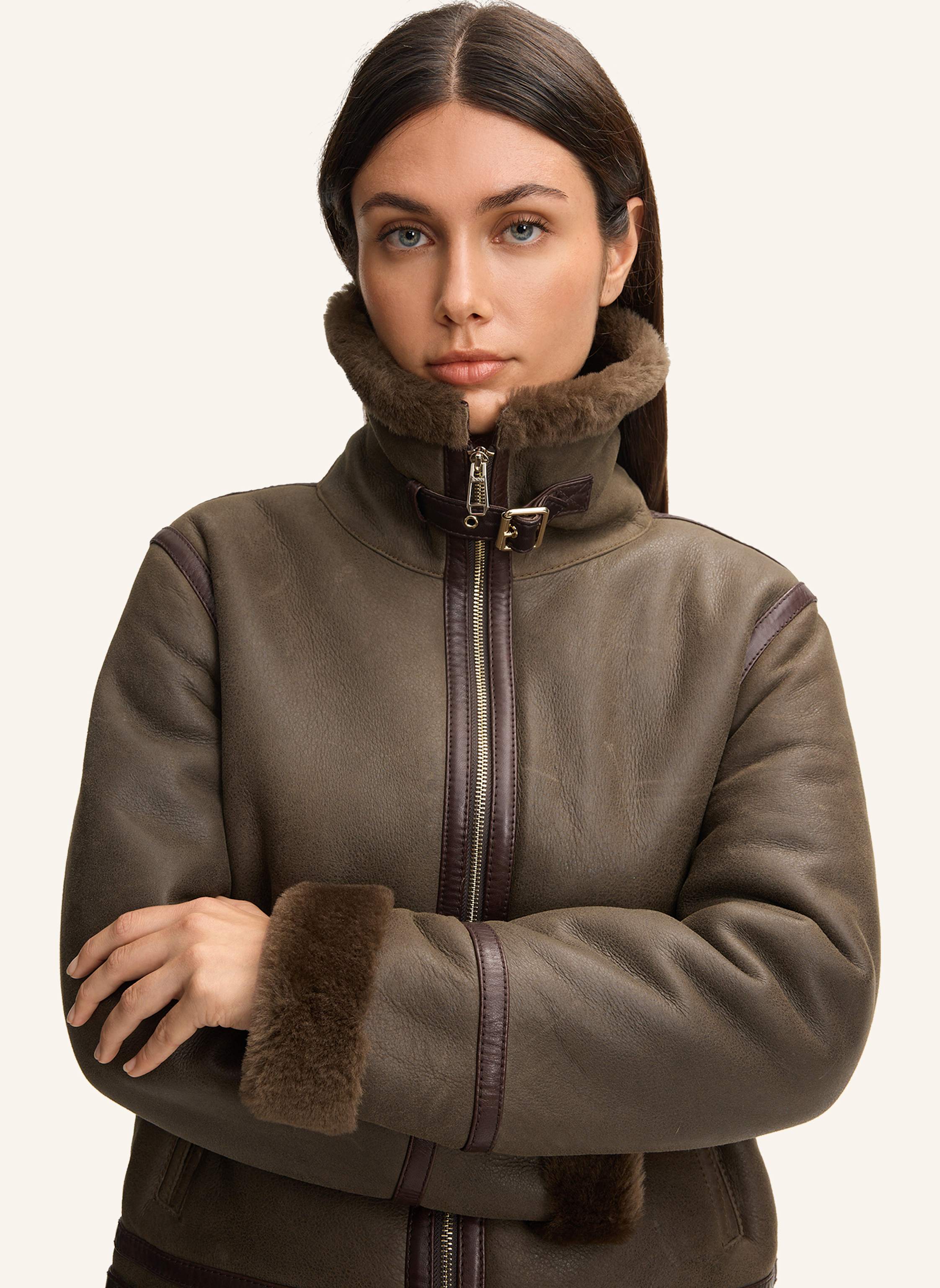 Thumbnail - Joop! Lammfelljacke braun