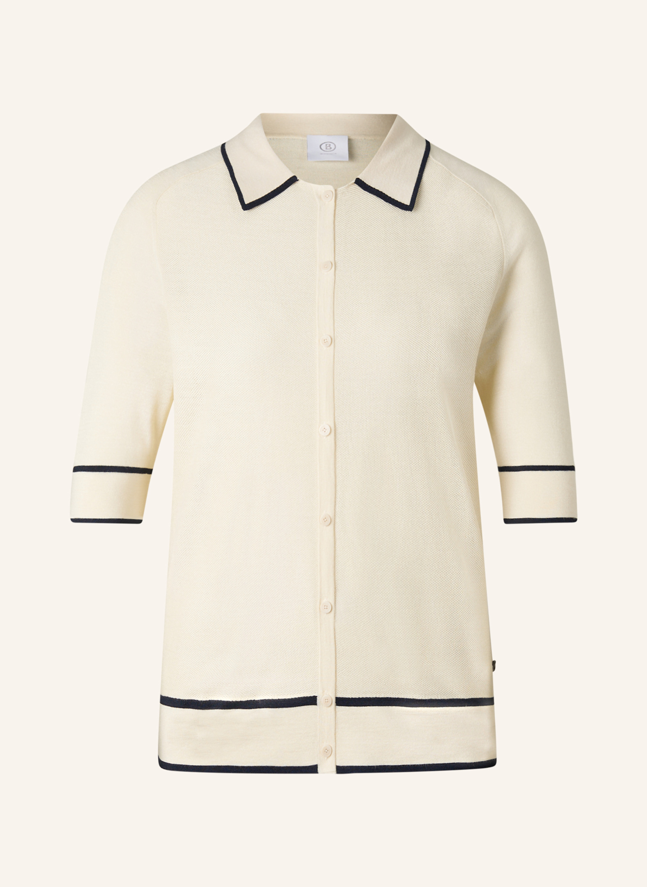 Bogner Seiden-Strickjacke Peaches weiss