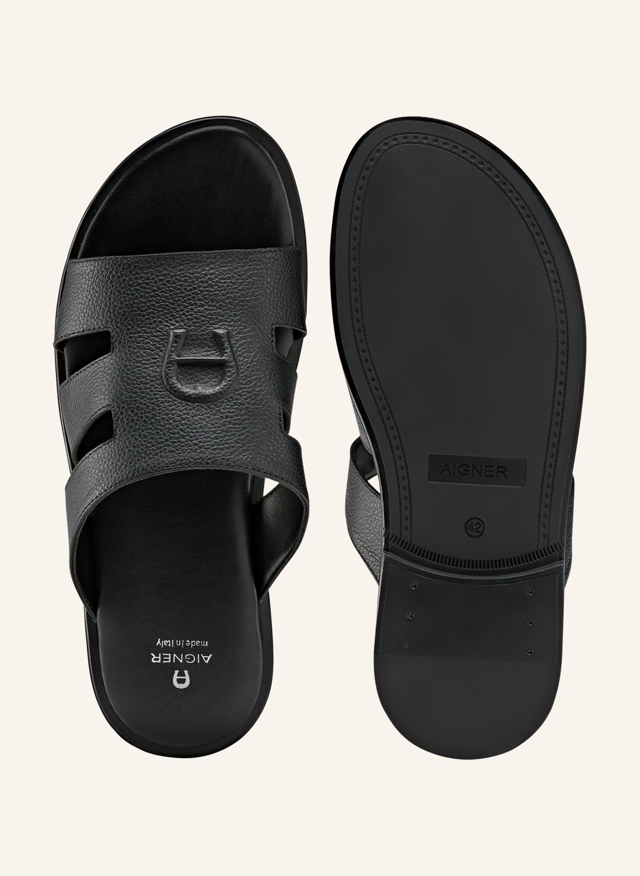 Thumbnail - Aigner Leather Sandal Noel 2a schwarz