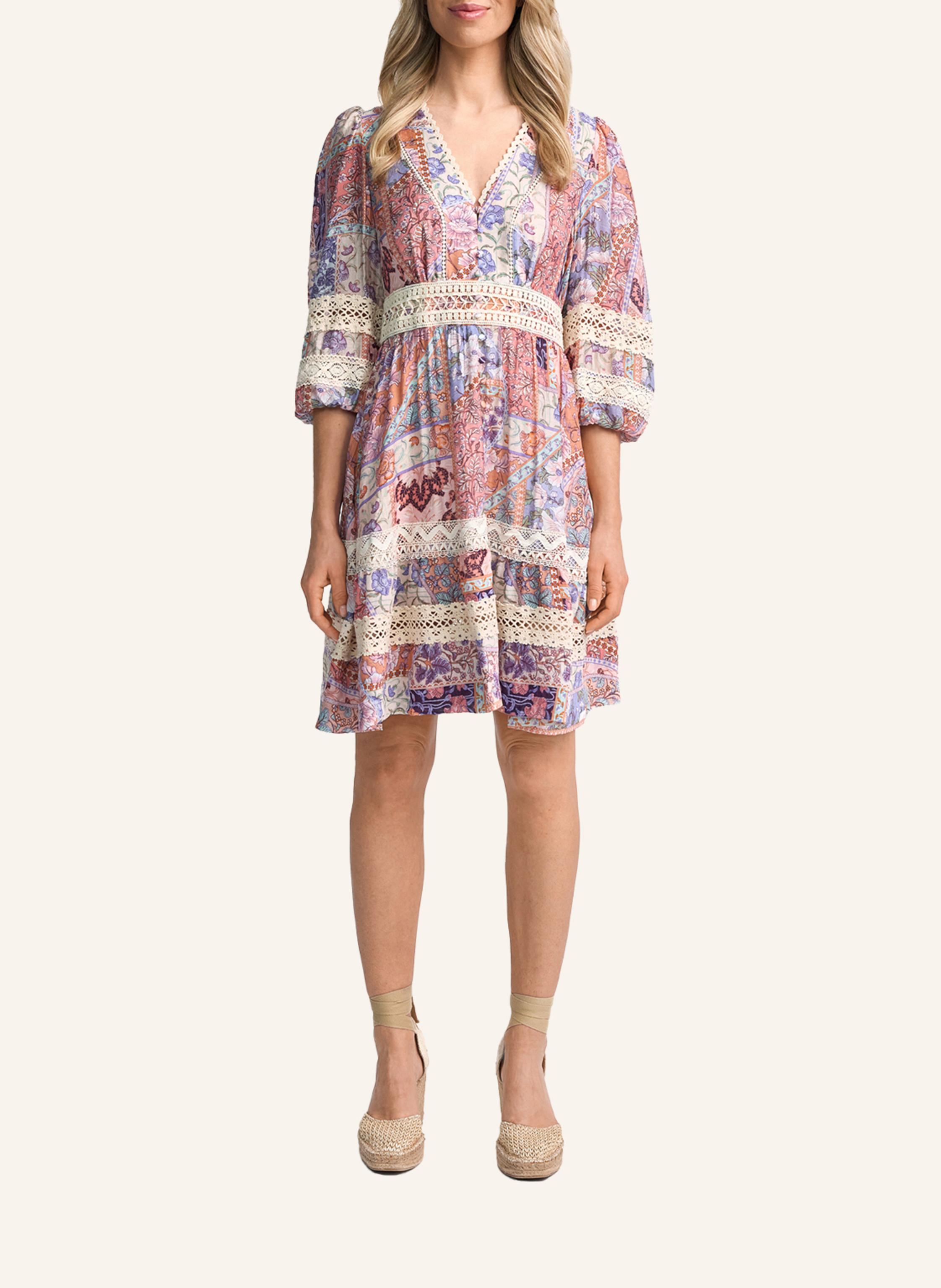 Thumbnail - Claire Luise Bedrucktes Chiffonkleid blau