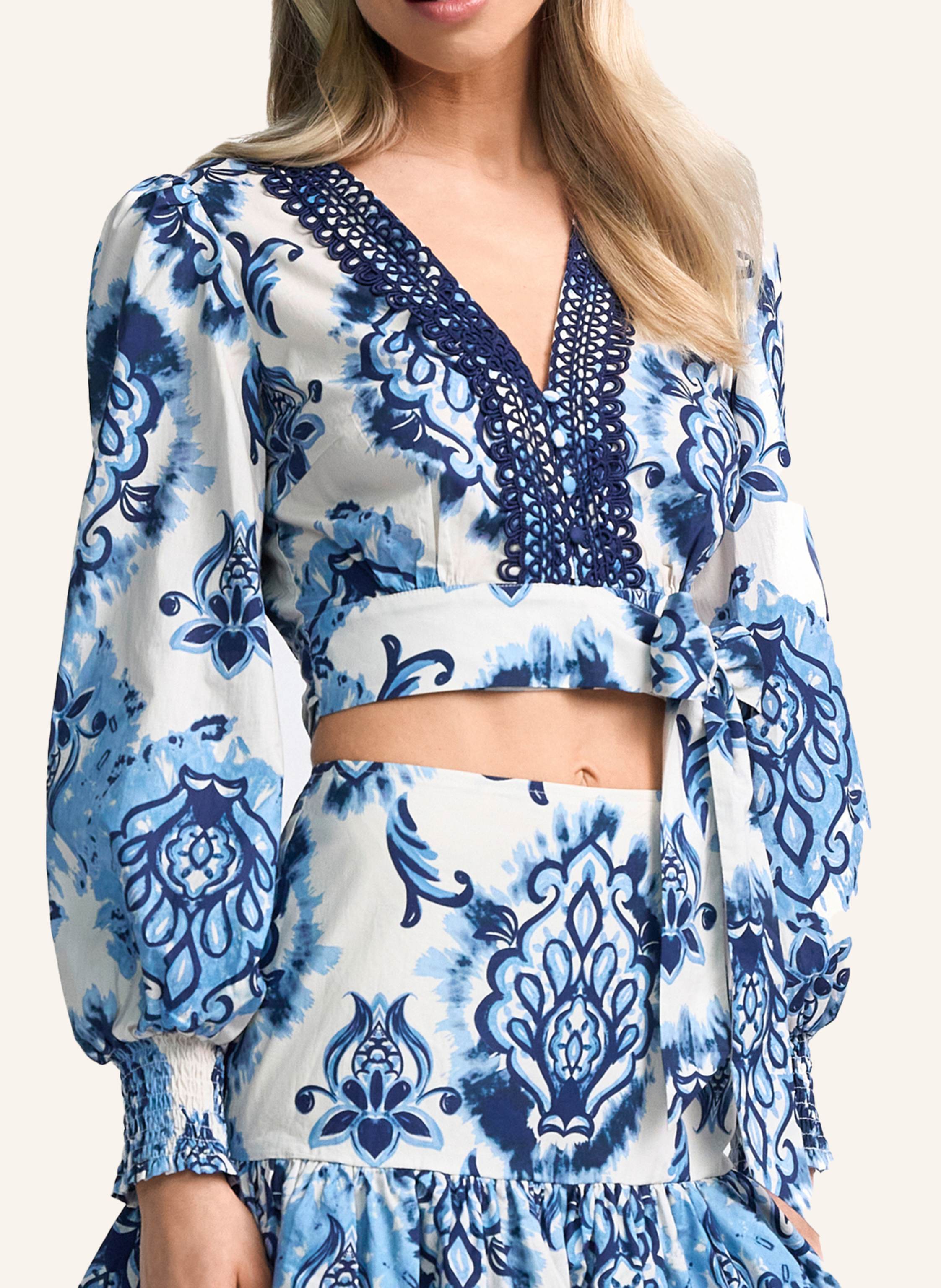 Thumbnail - Claire Luise Bluse Mit Borte blau