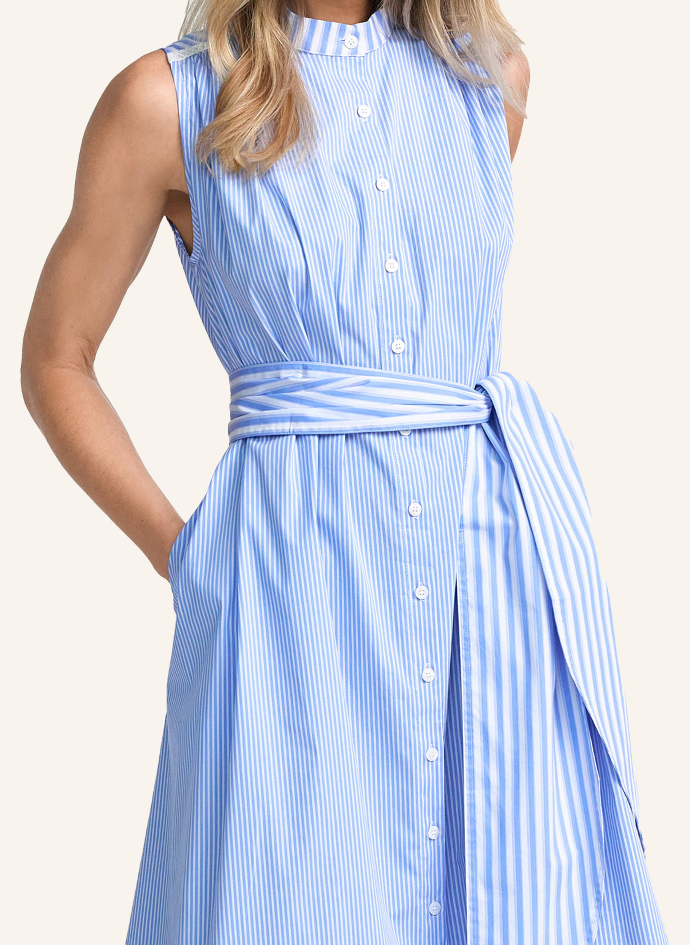 Thumbnail - Claire Luise Hemdkleid Mit Taillenband blau