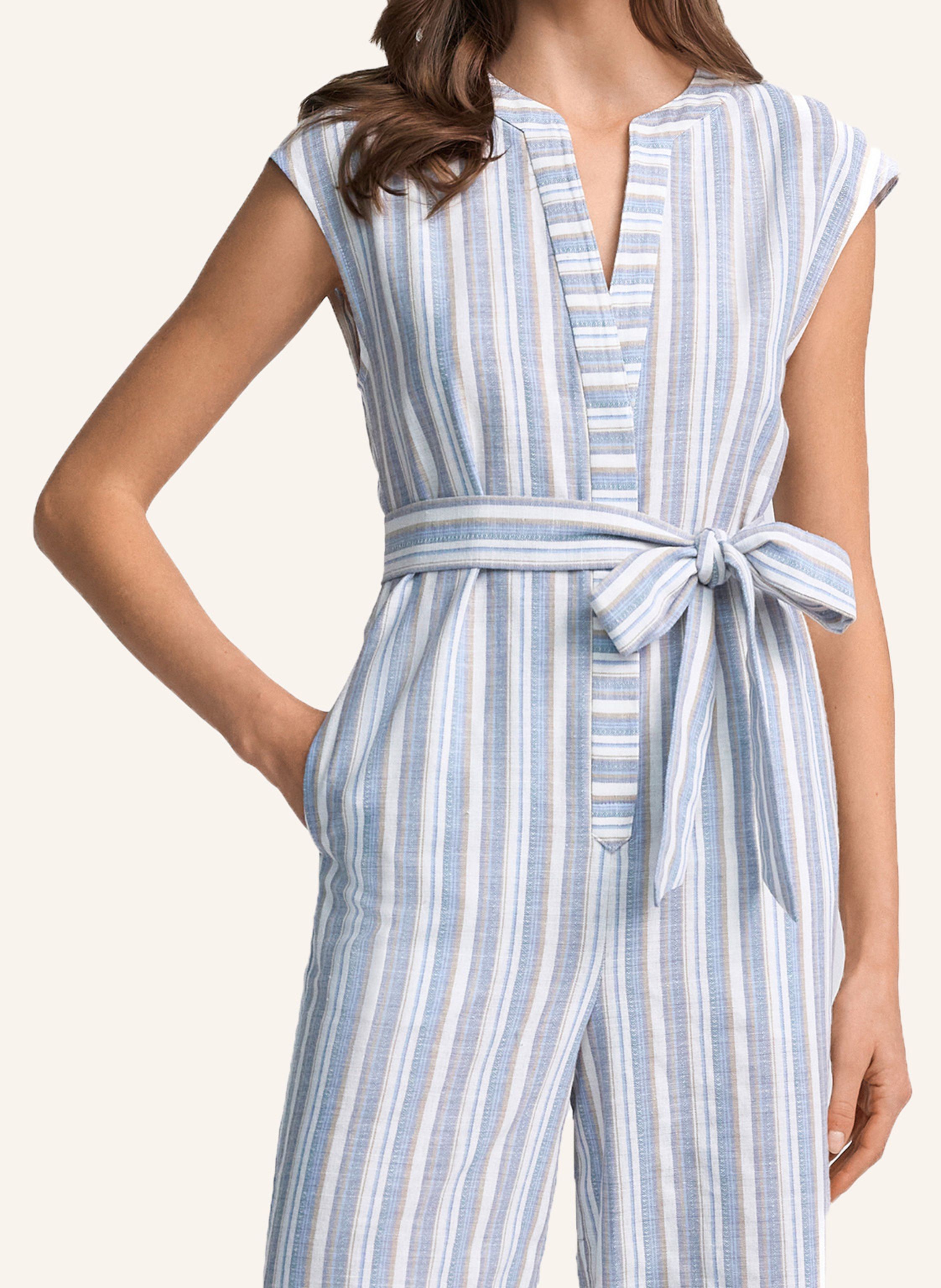 Thumbnail - Claire Luise Gestreifter Jumpsuit blau