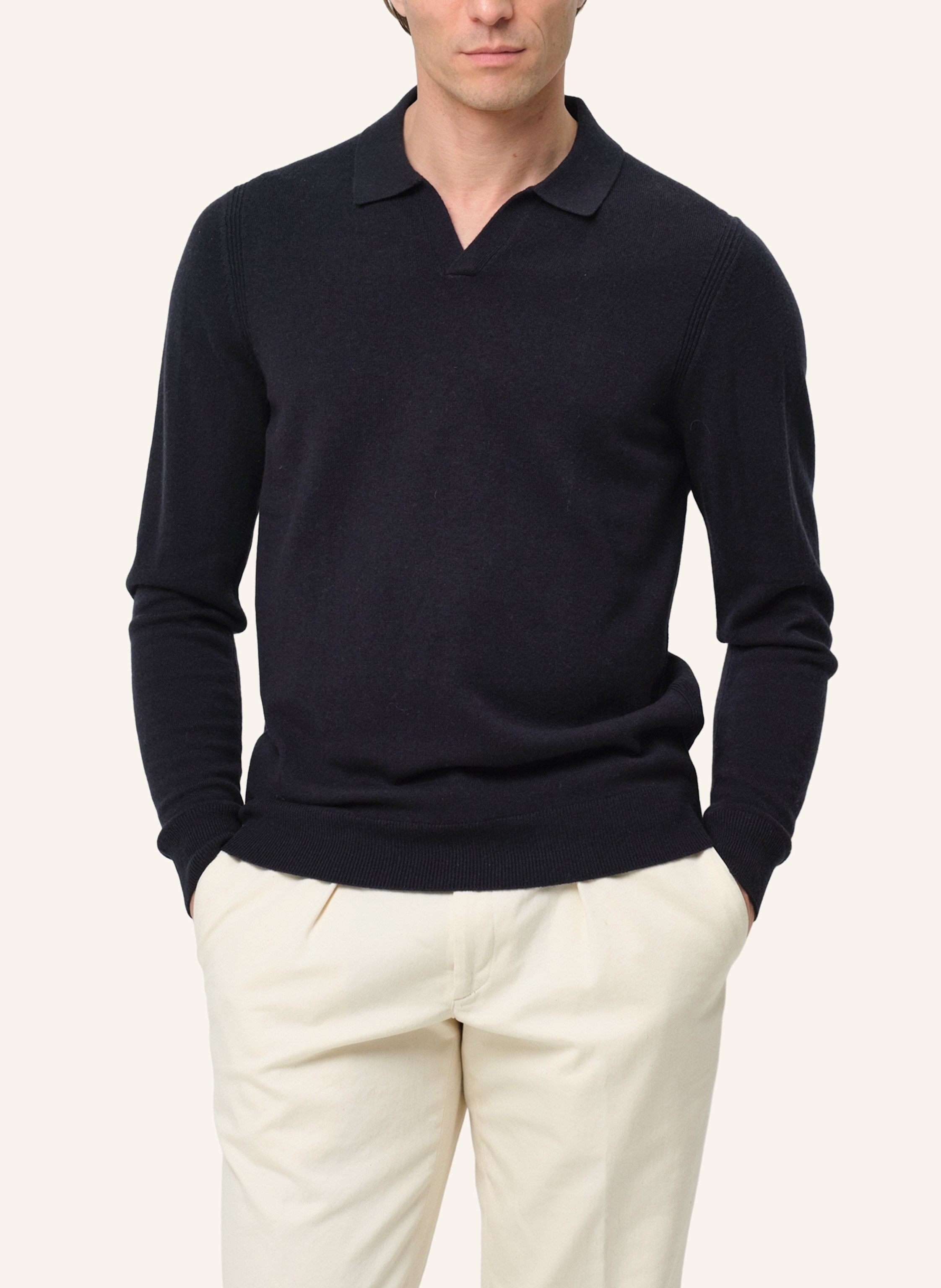 Thumbnail - Profuomo Polo Langarm blau