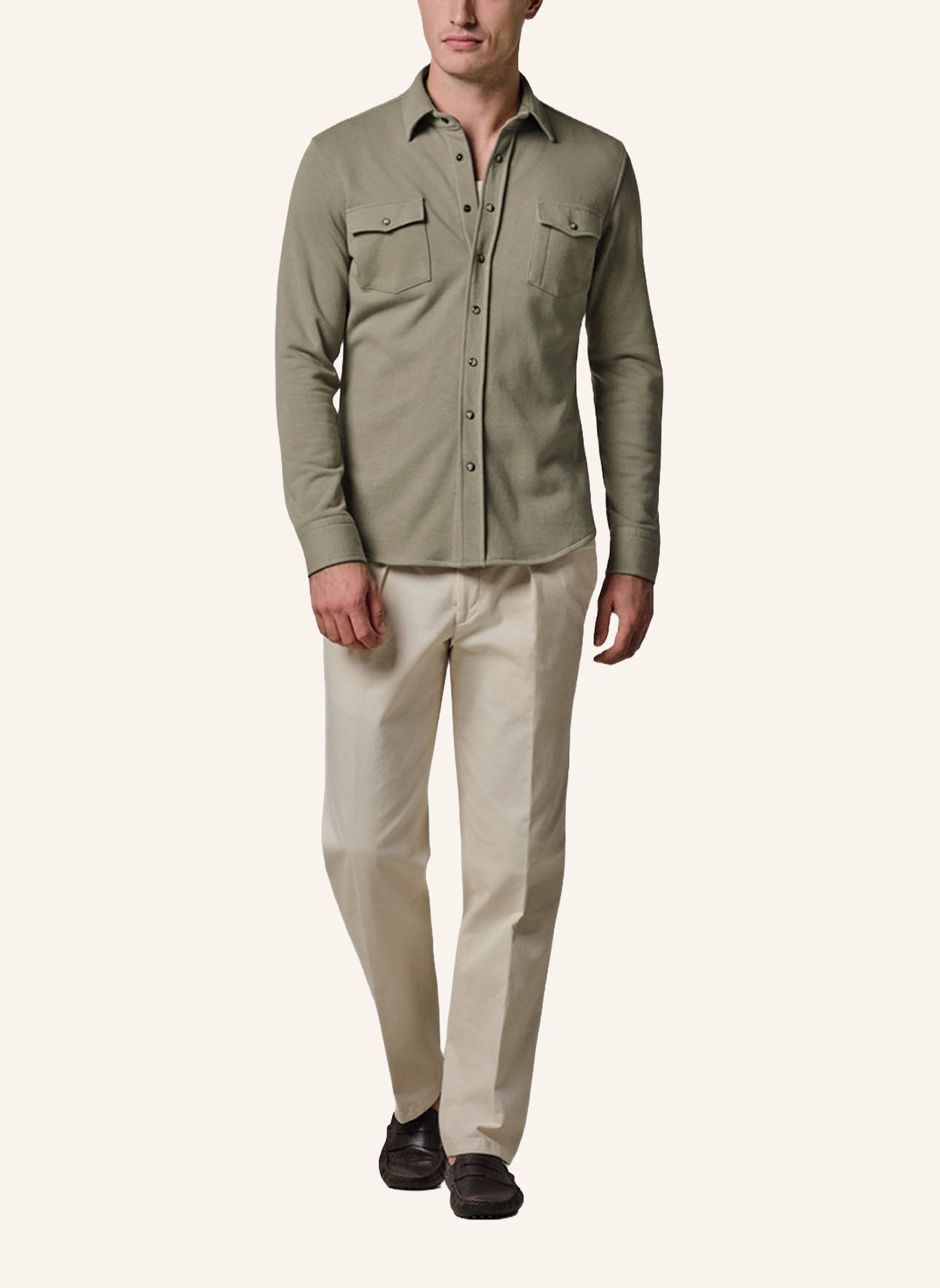Thumbnail - Profuomo Solid Overshirt gruen