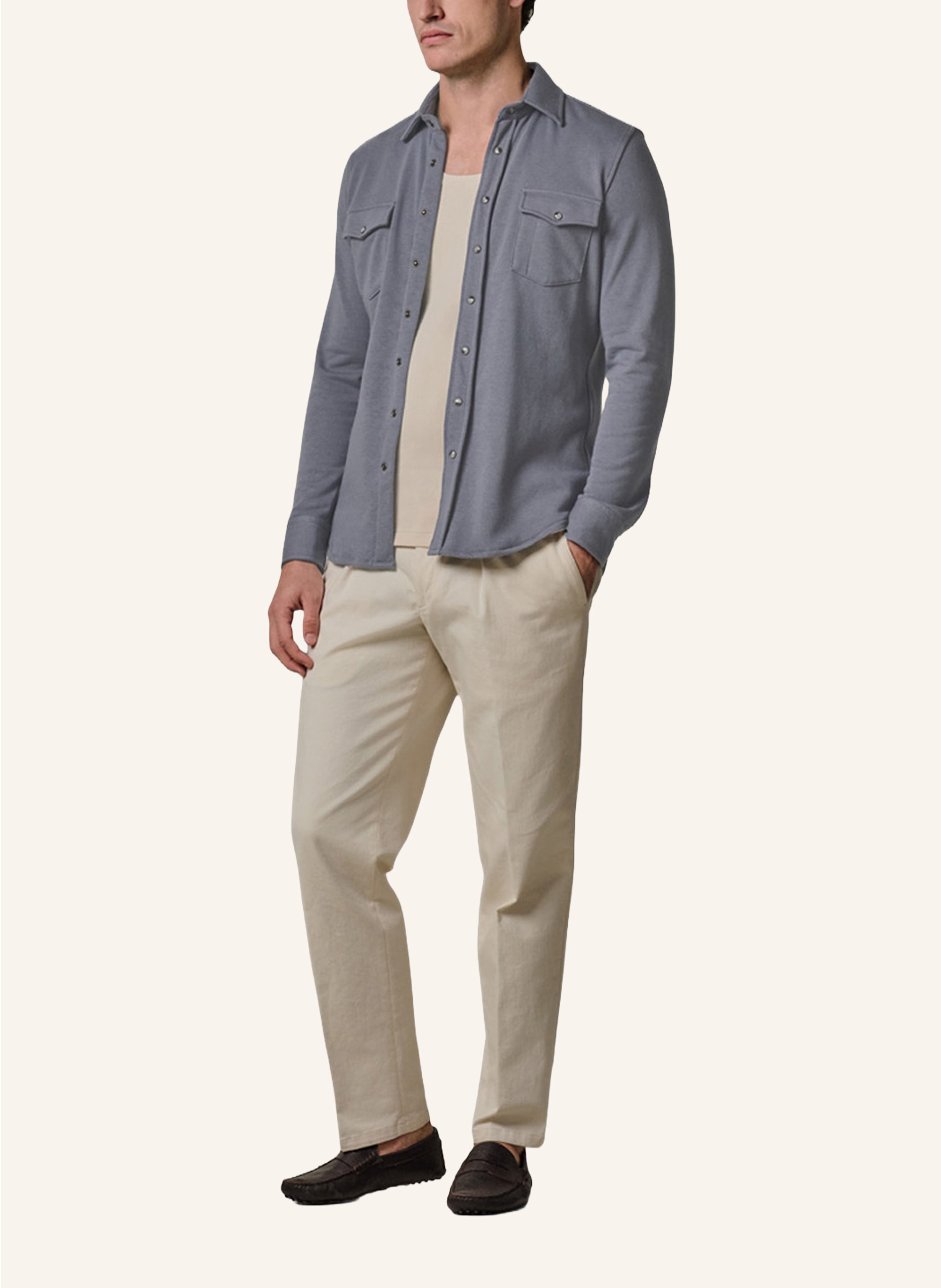 Thumbnail - Profuomo Solid Overshirt blau