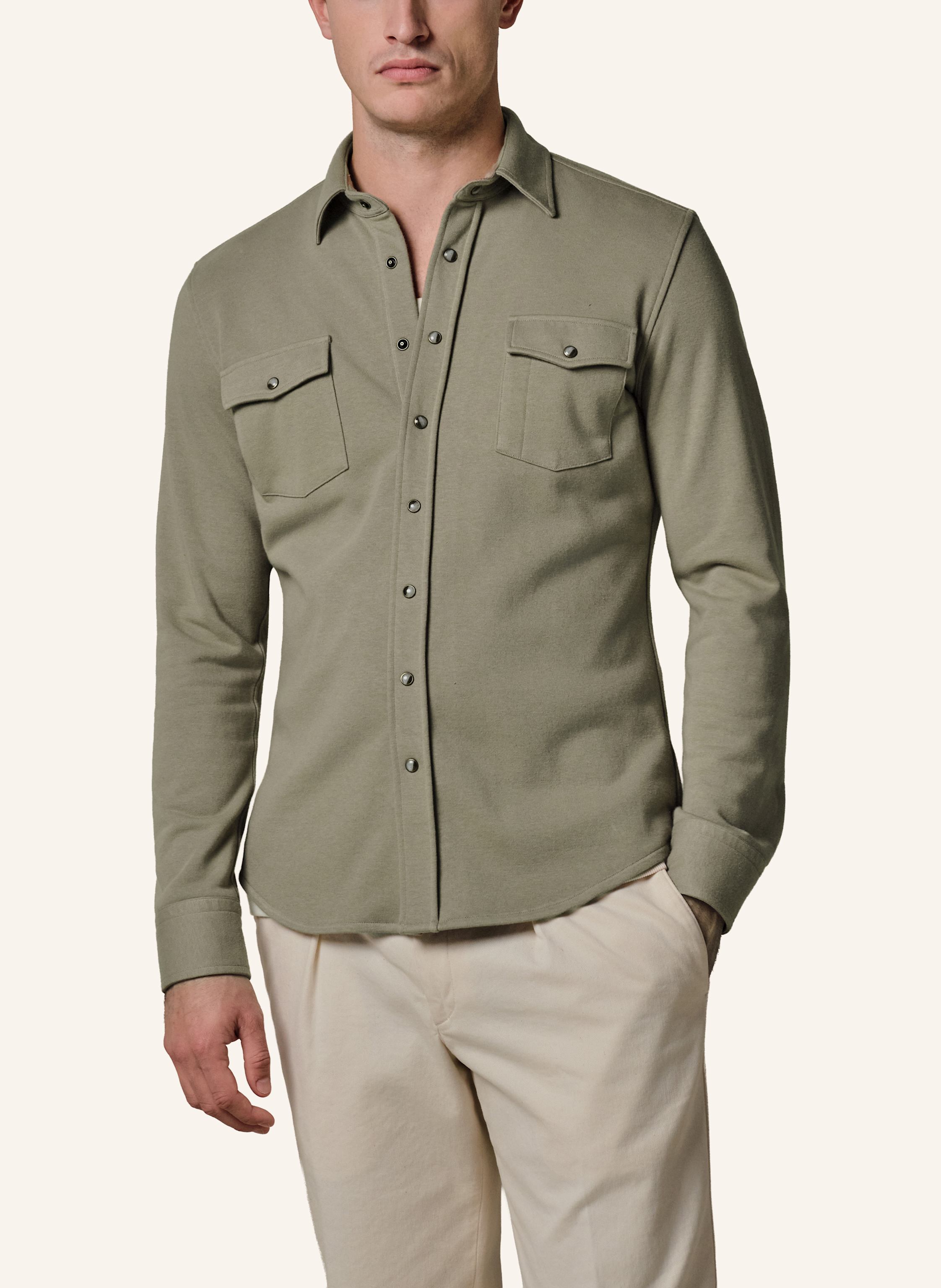 Thumbnail - Profuomo Solid Overshirt gruen
