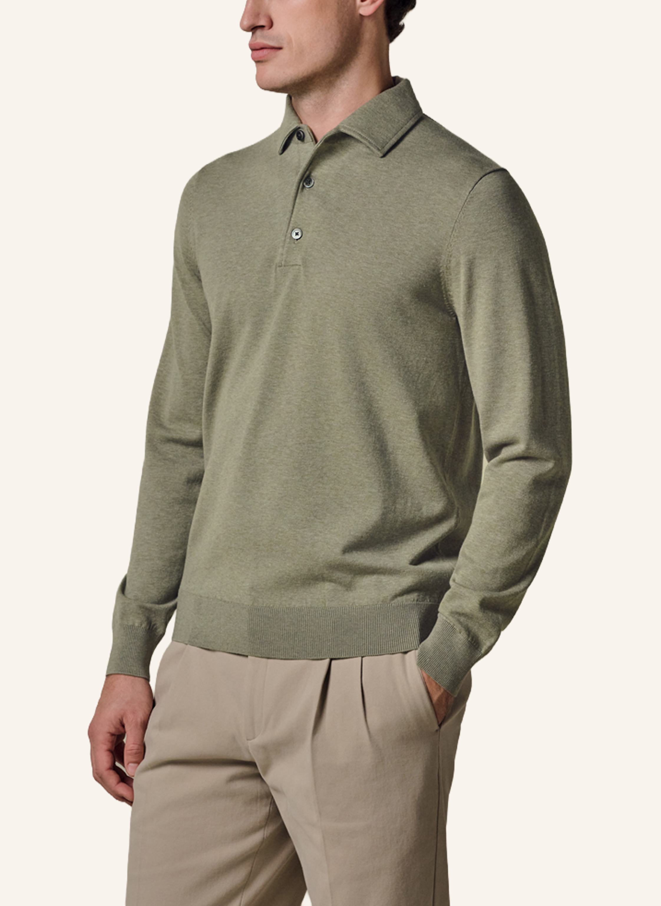 Thumbnail - Profuomo Polo Langarm gruen