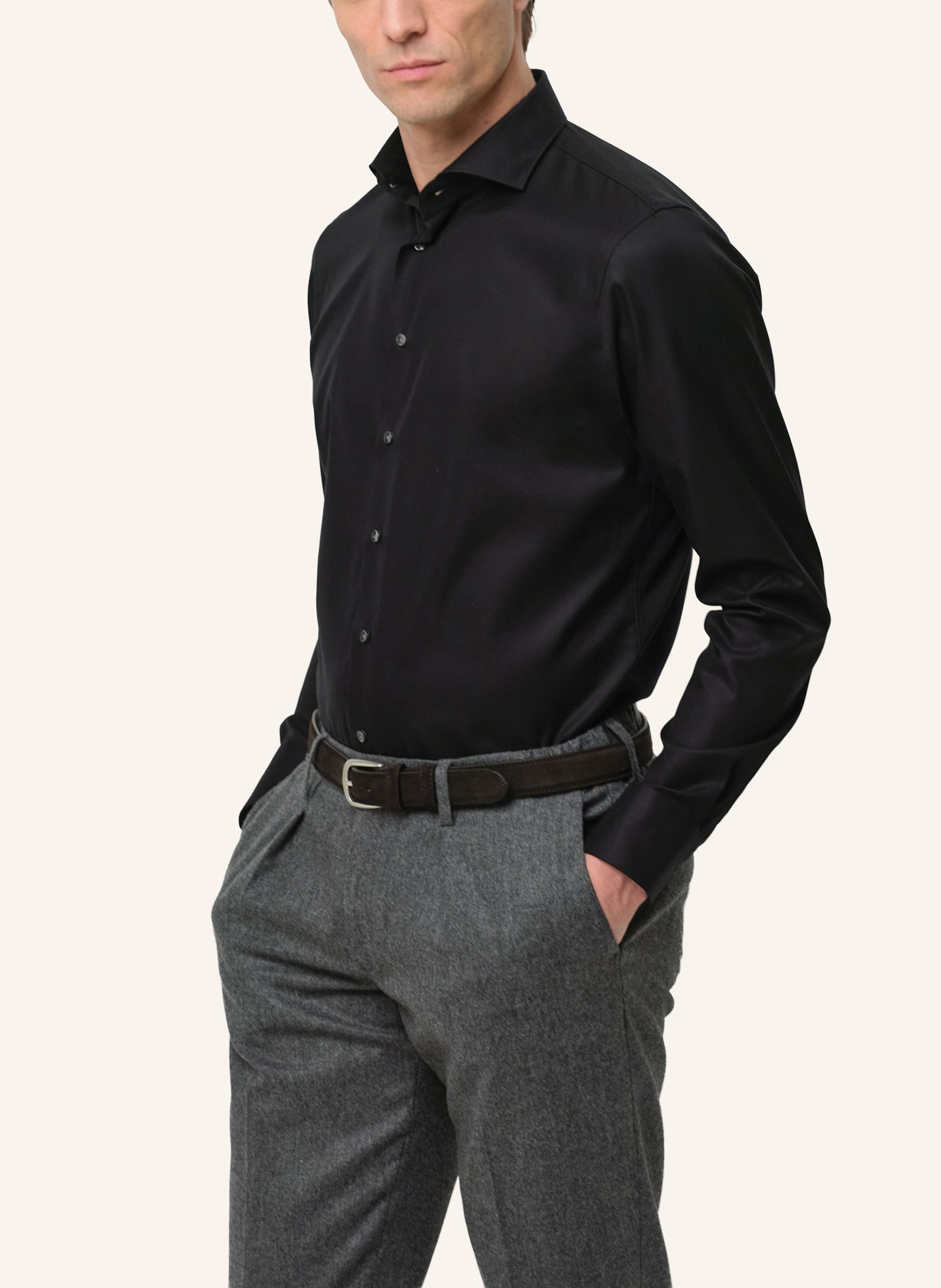 Thumbnail - Profuomo Hemd Slim Fit schwarz