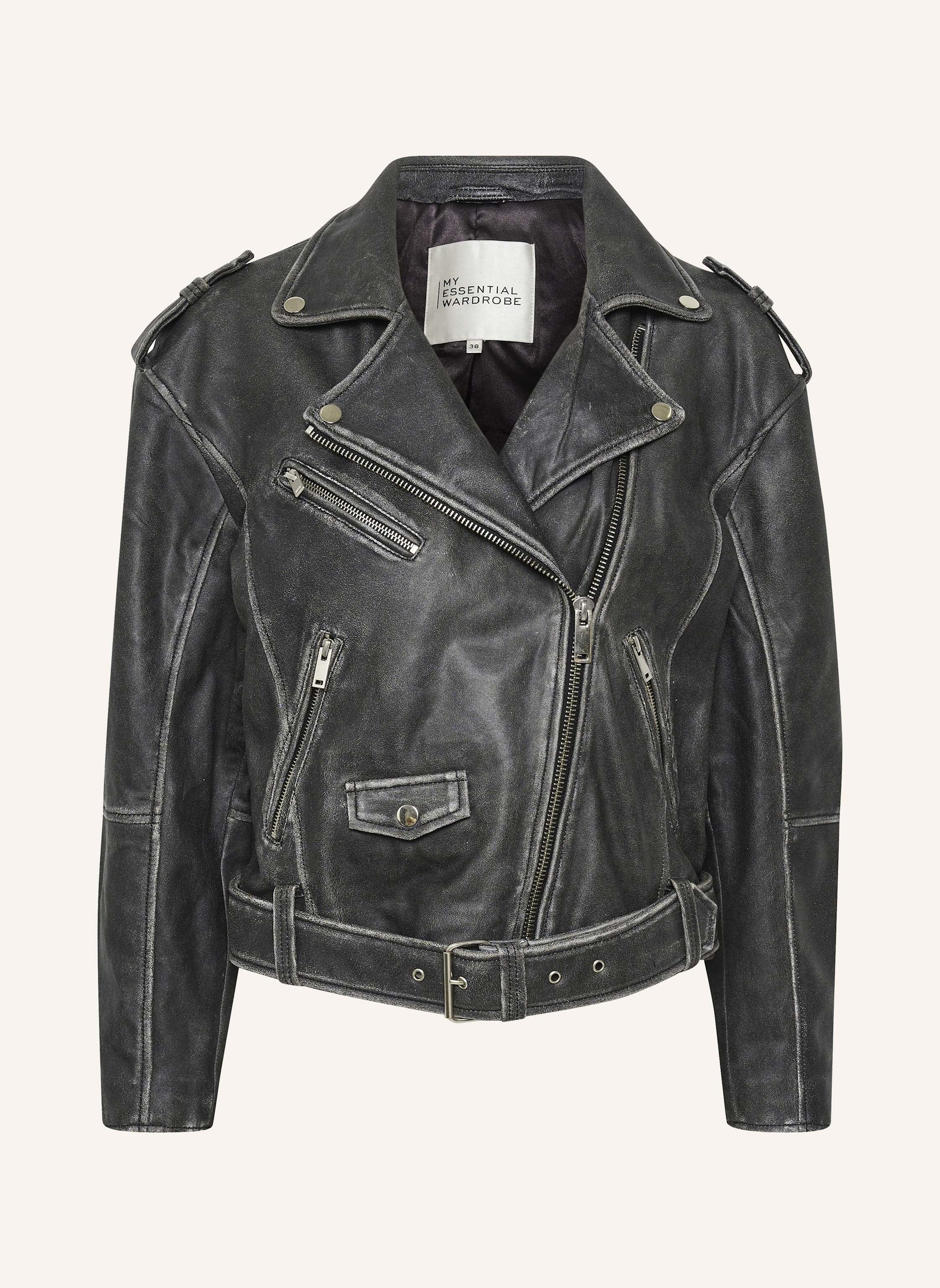 My Essential Wardrobe Lederjacke Gilo grau