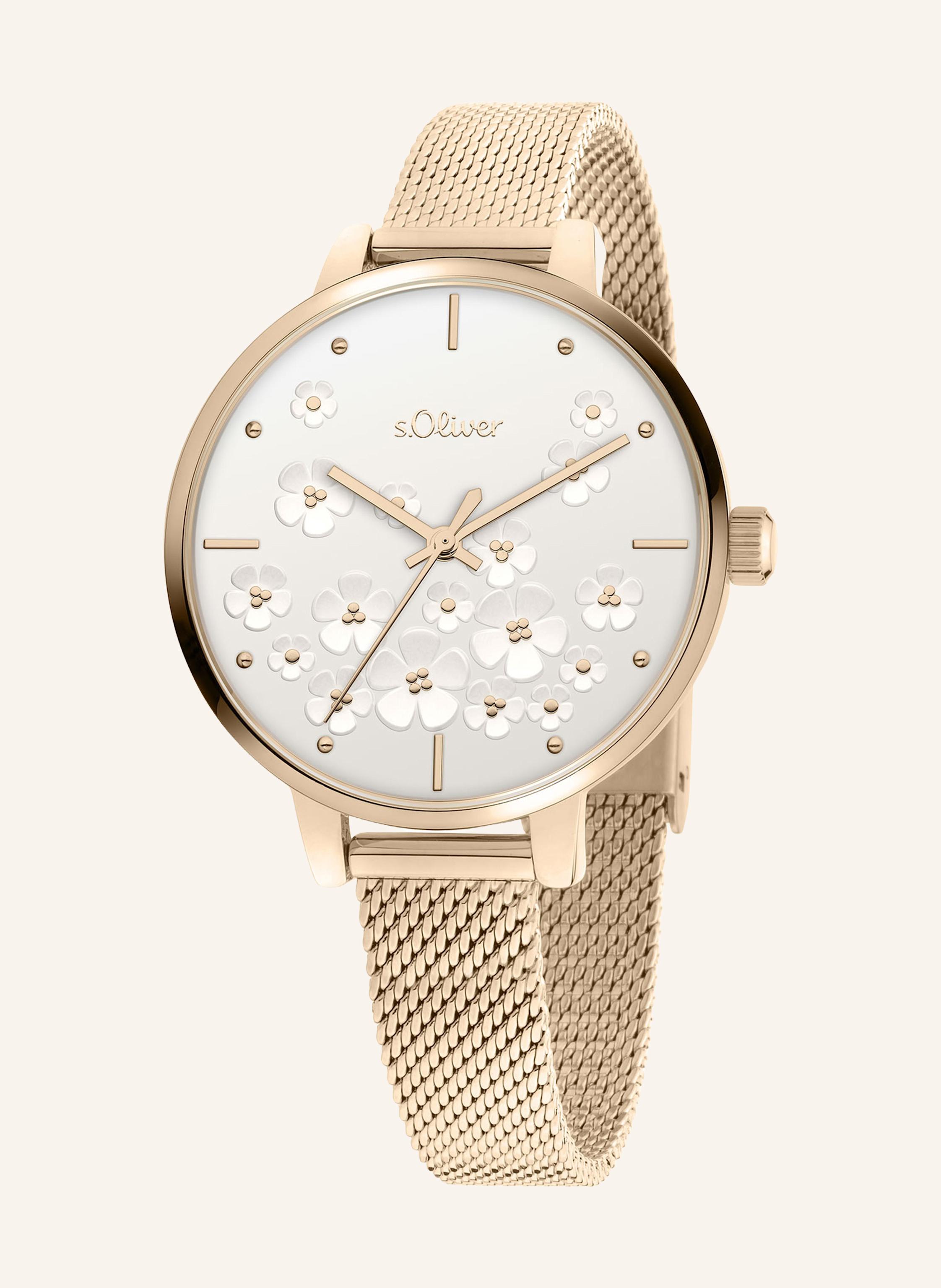 S.Oliver Armbanduhr  Aus  Edelstahl rosegold