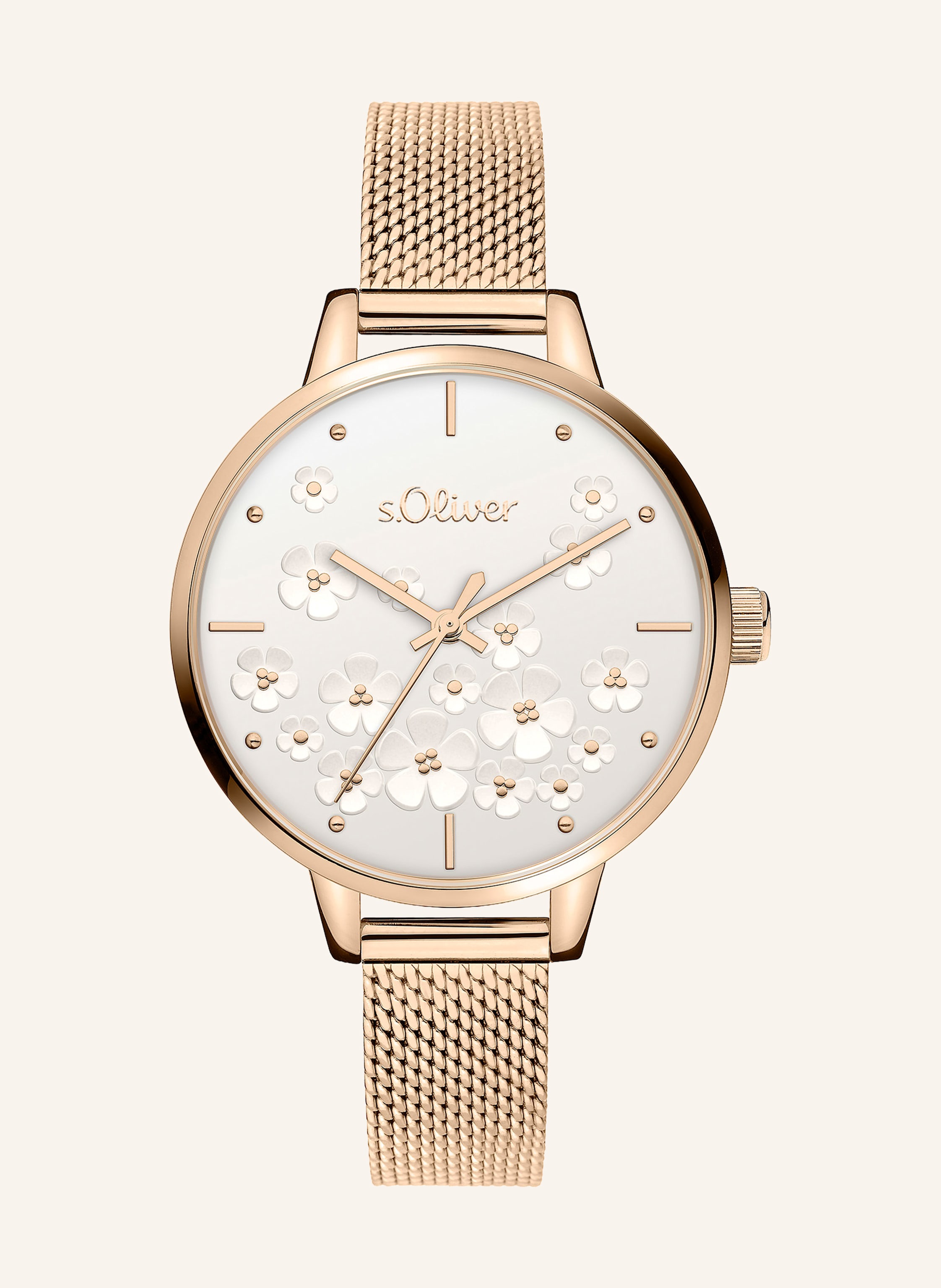 S.Oliver Armbanduhr  Aus  Edelstahl rosegold