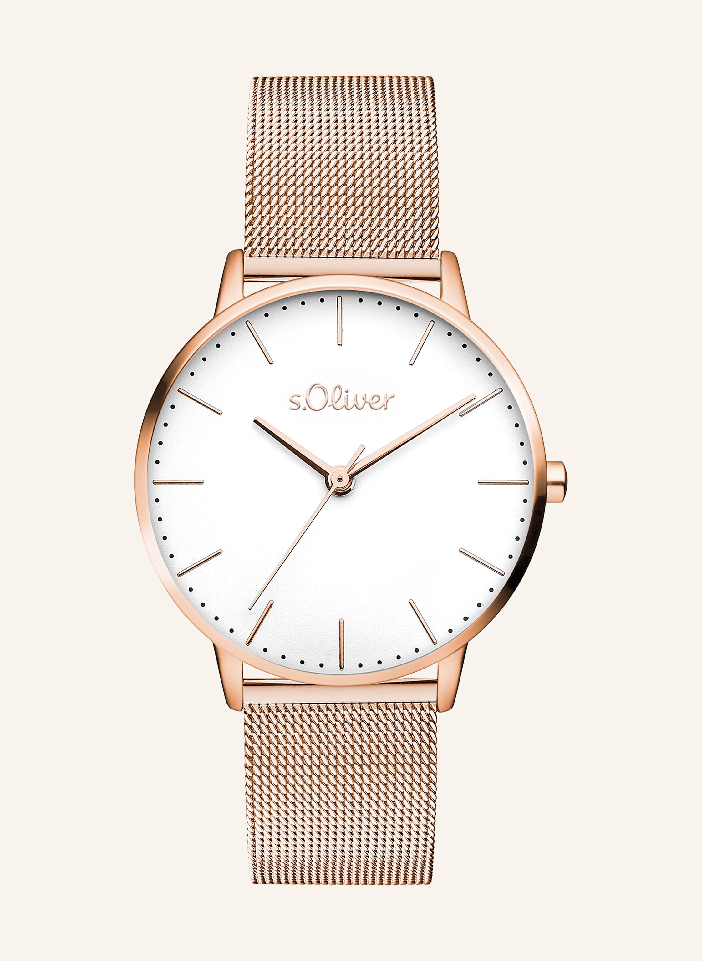 S.Oliver Armbanduhr  Aus  Edelstahl rosegold
