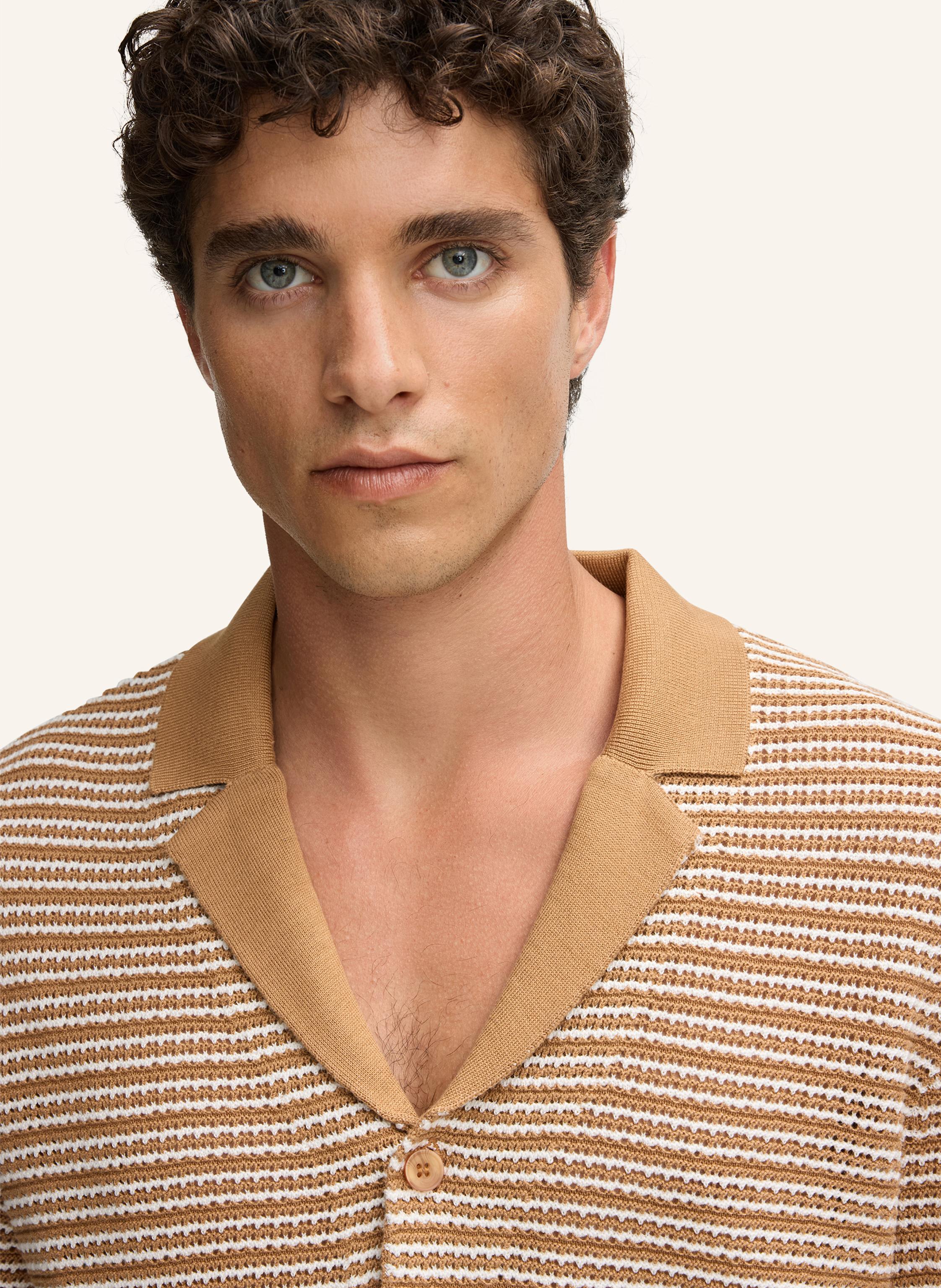 Thumbnail - Strellson Strickhemd Adrian Slim Fit gelb