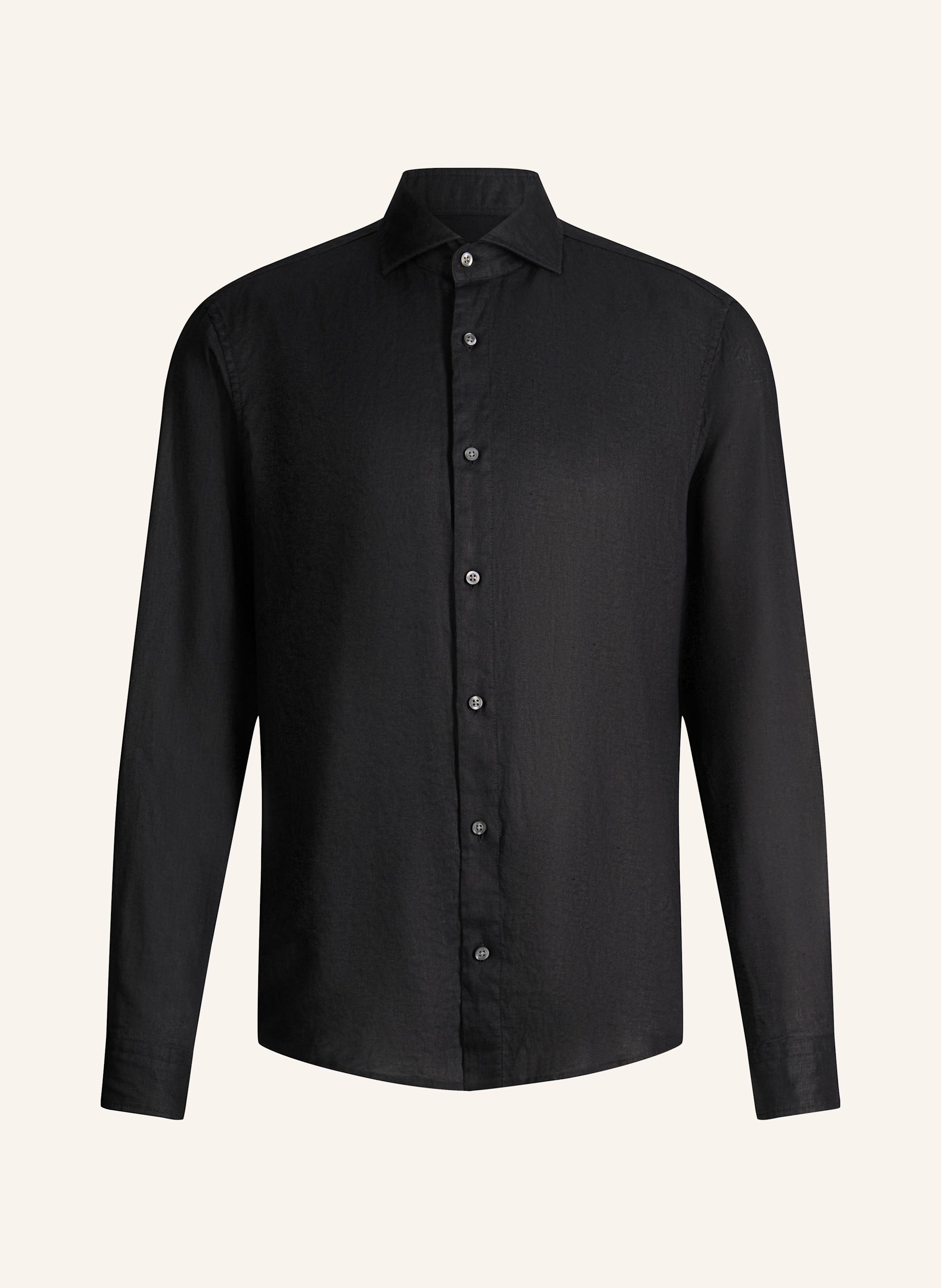 Strellson Leinenhemd Ceasar Slim Fit schwarz