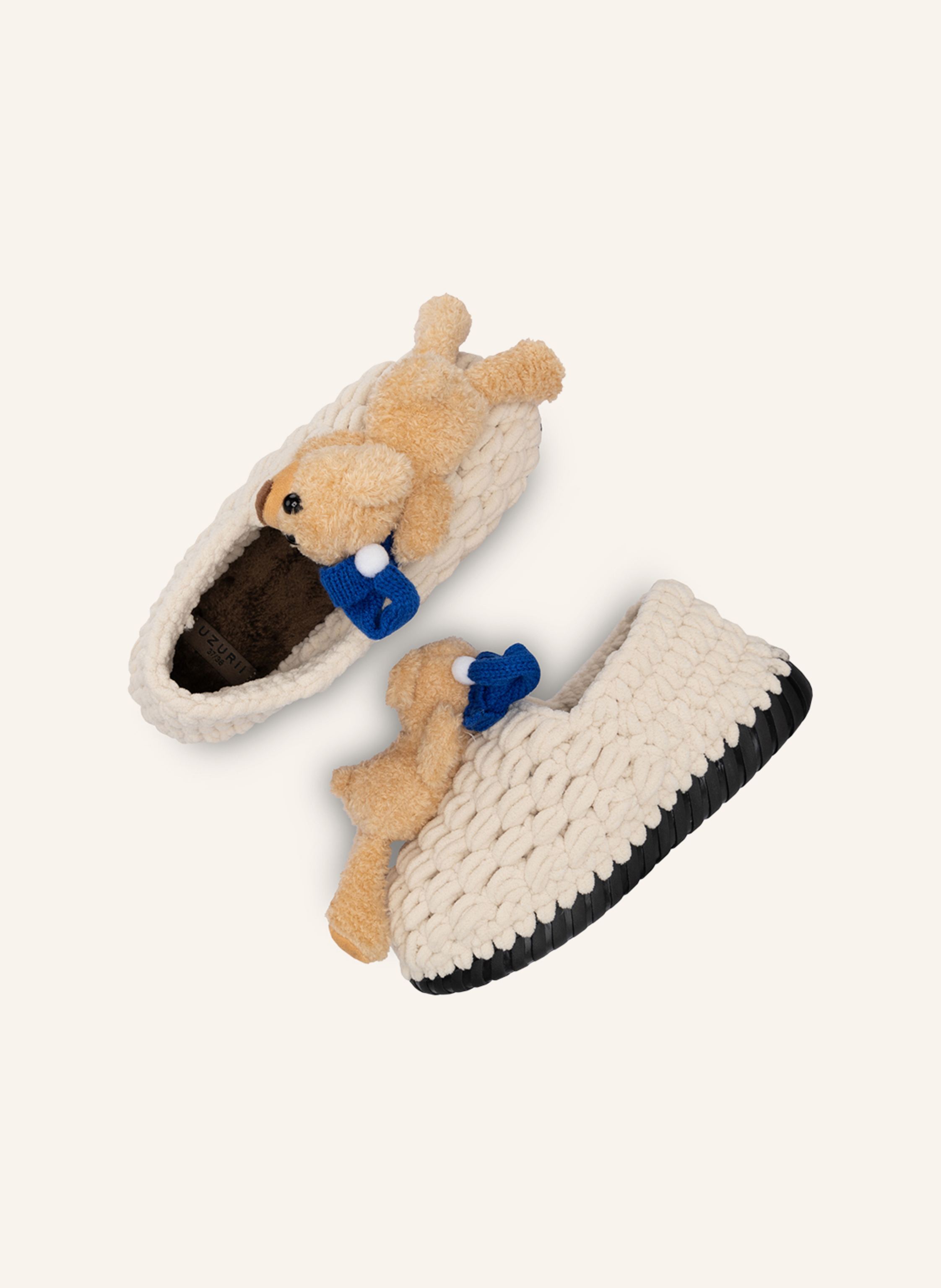 Thumbnail - Uzurii Pantoffeln Pantoffel Teddy Bear beige