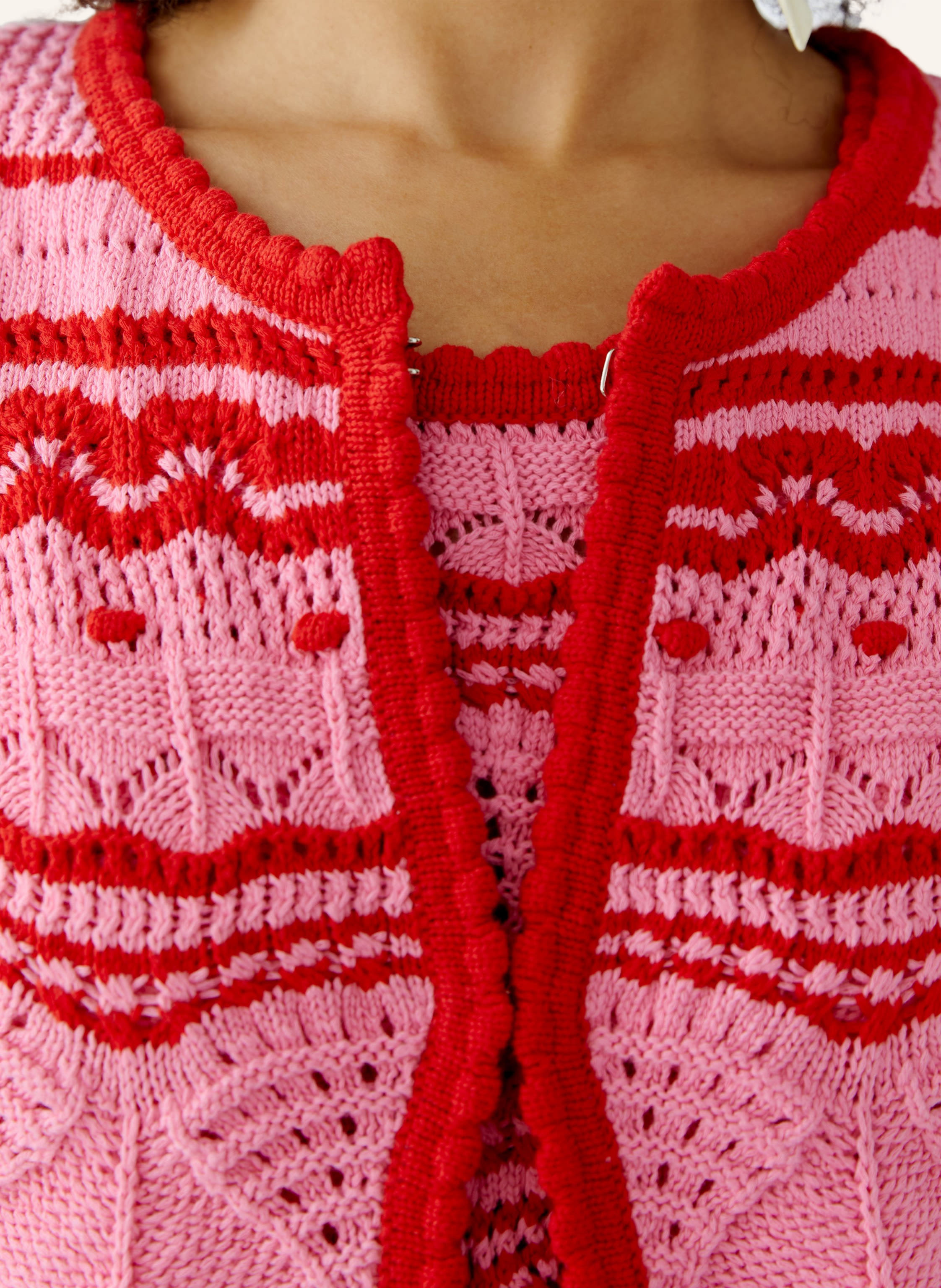 Thumbnail - Oui Strickjacke pink