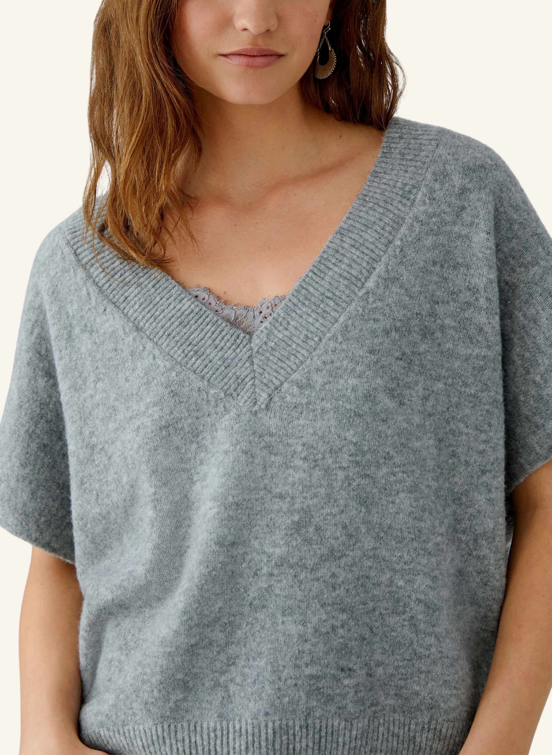 Thumbnail - Oui Pullover grau