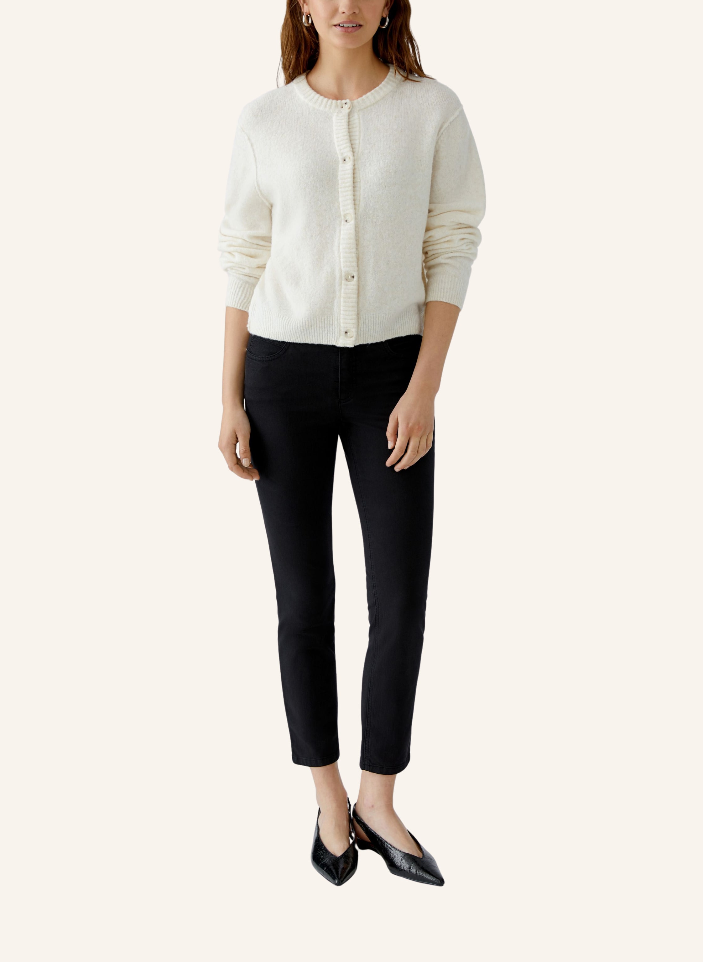 Thumbnail - Oui Strickjacke Ilaya weiss