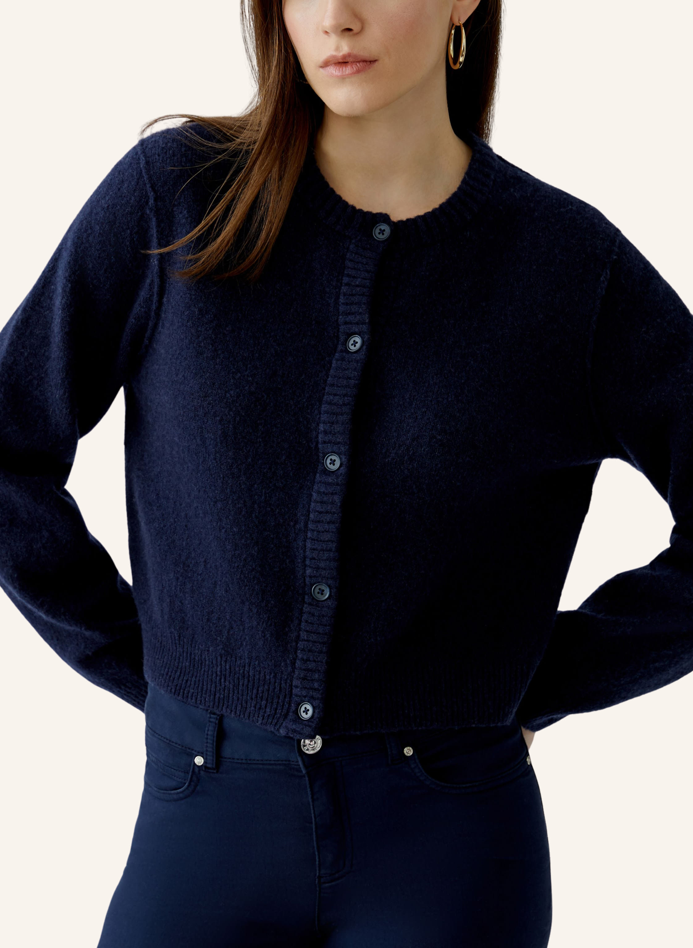 Thumbnail - Oui Strickjacke Ilaya blau