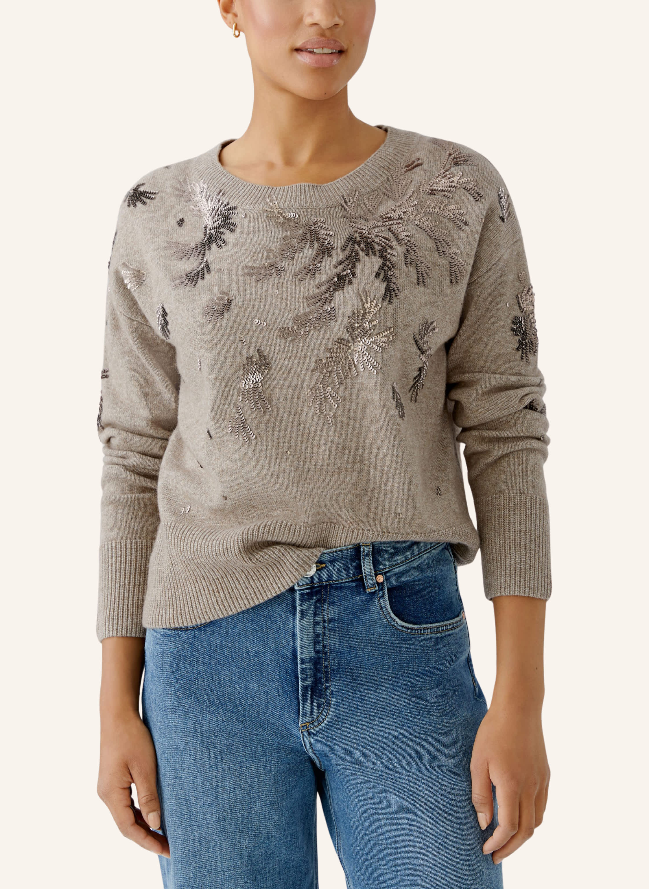 Thumbnail - Oui Pullover beige