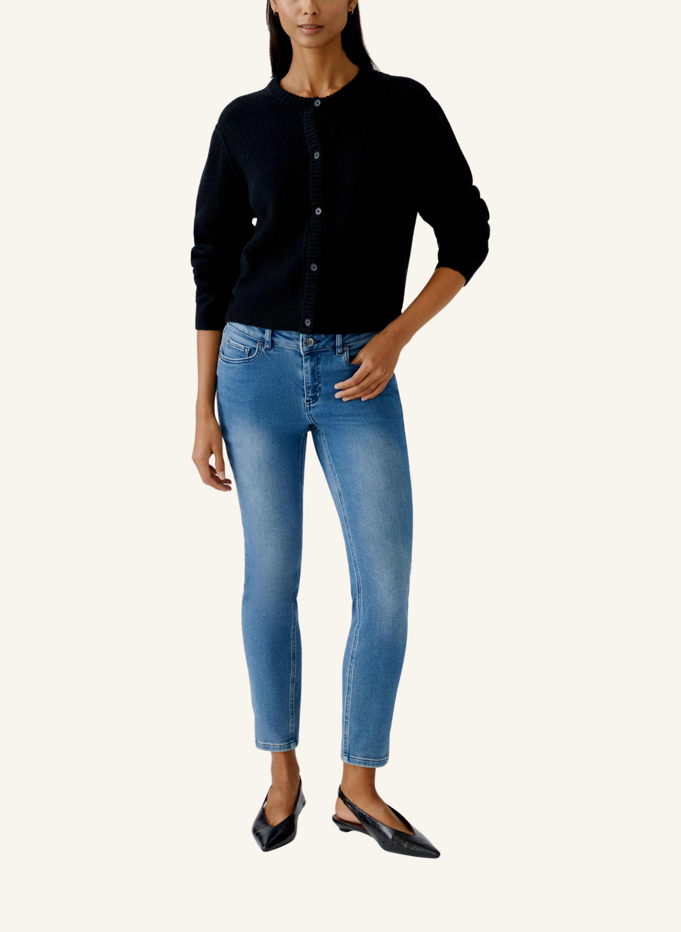 Thumbnail - Oui Strickjacke Ilaya schwarz