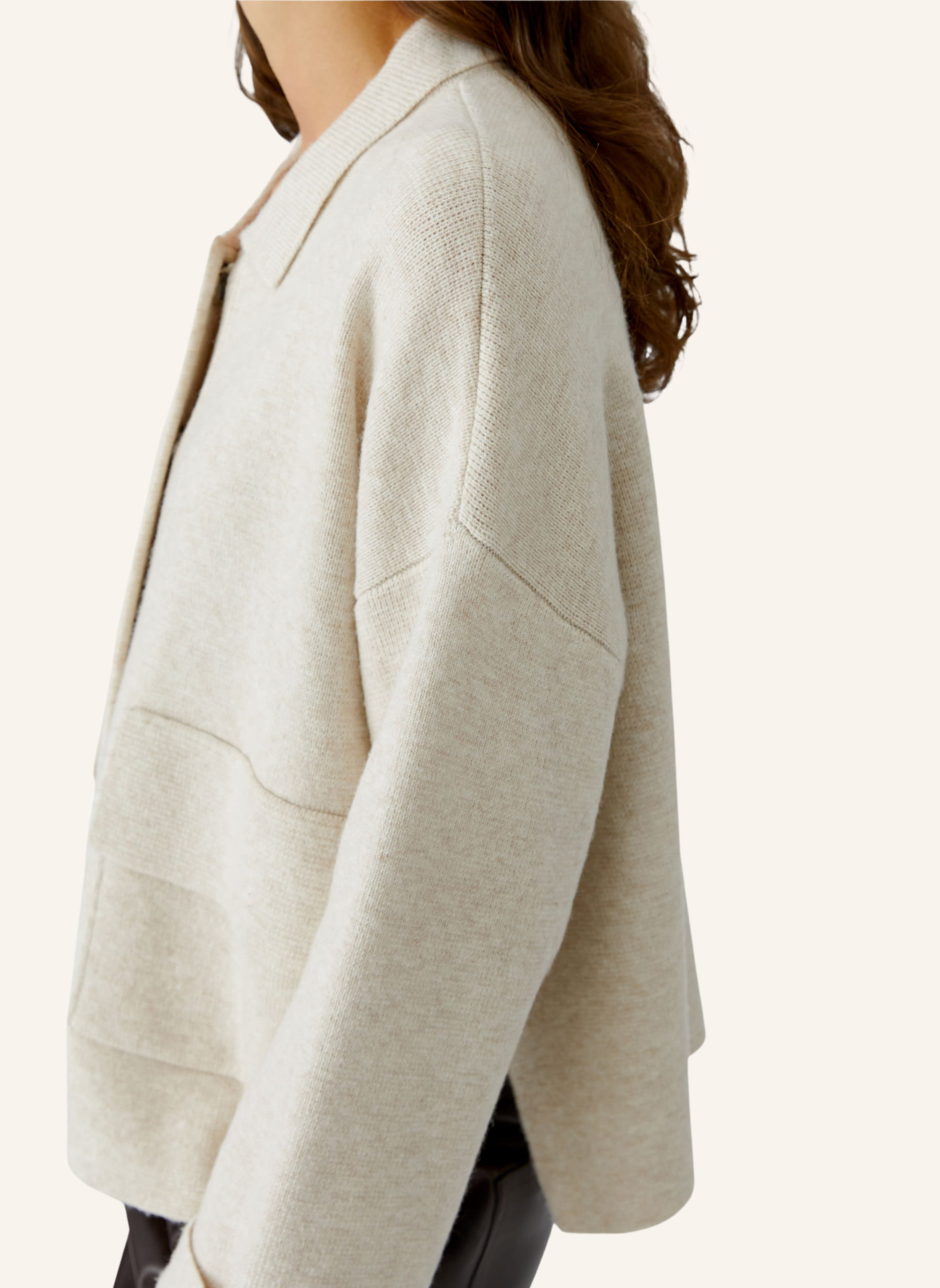 Thumbnail - Oui Strickjacke weiss