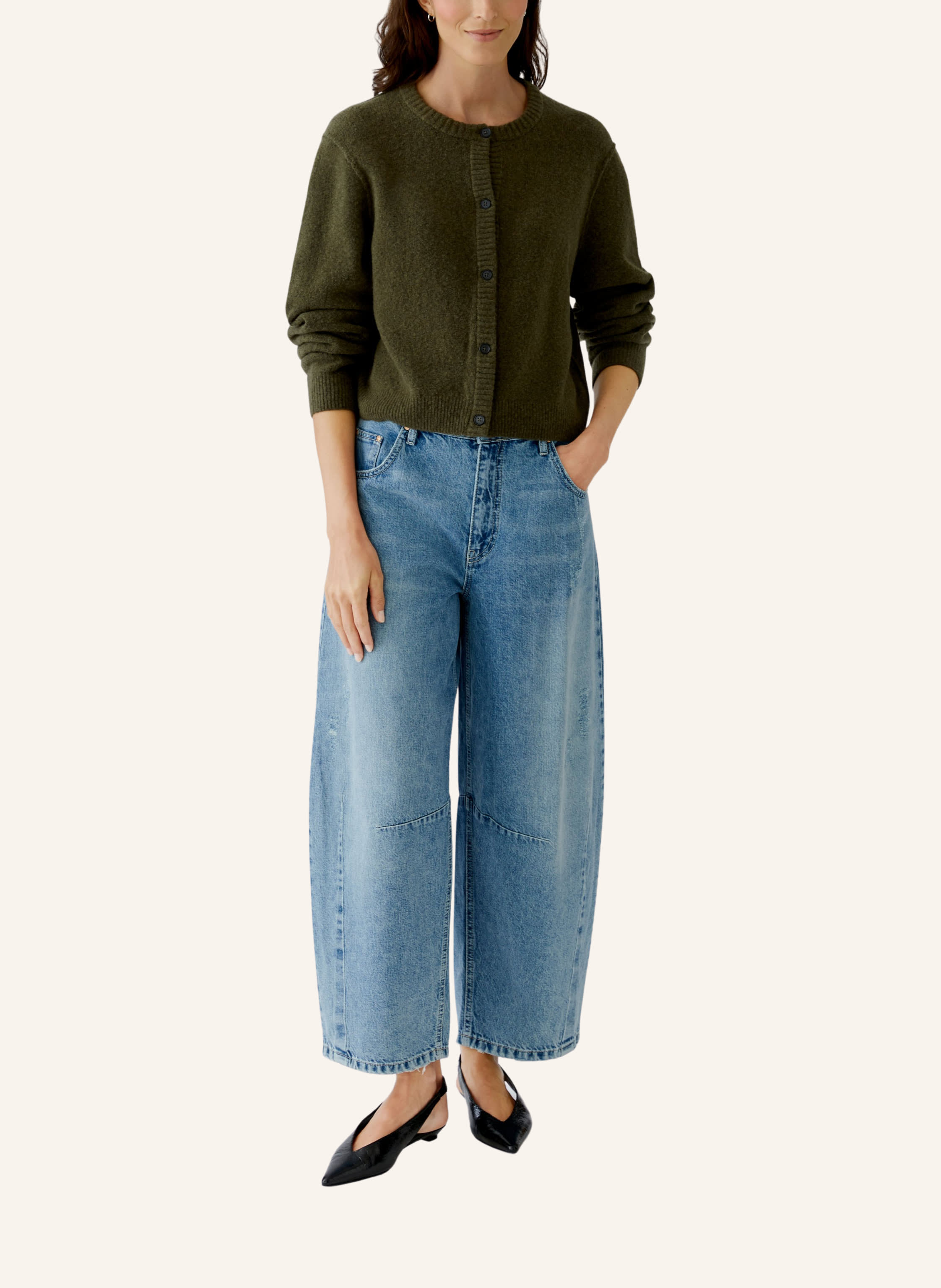 Thumbnail - Oui Strickjacke Ilaya gruen