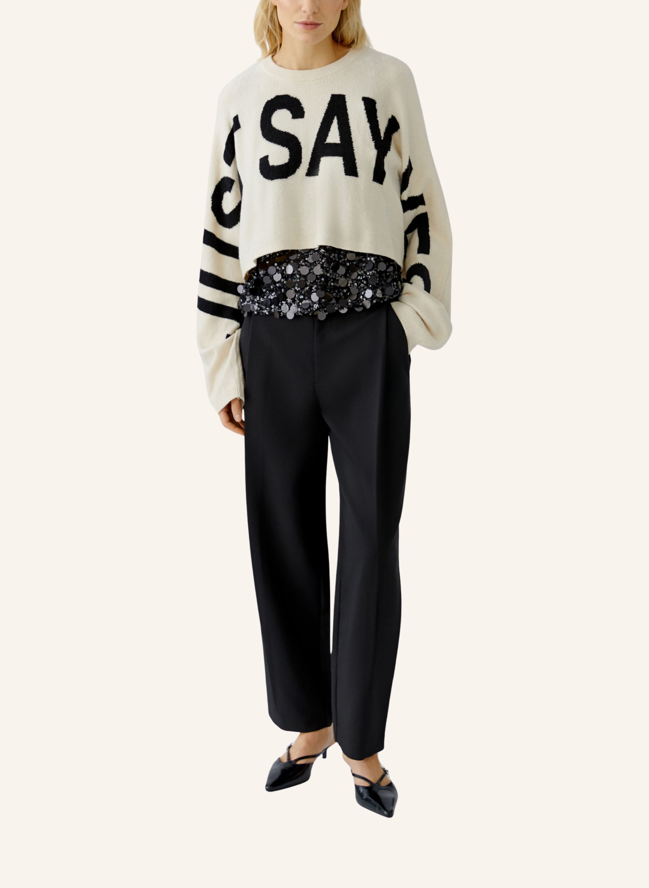 Thumbnail - Oui Pullover beige