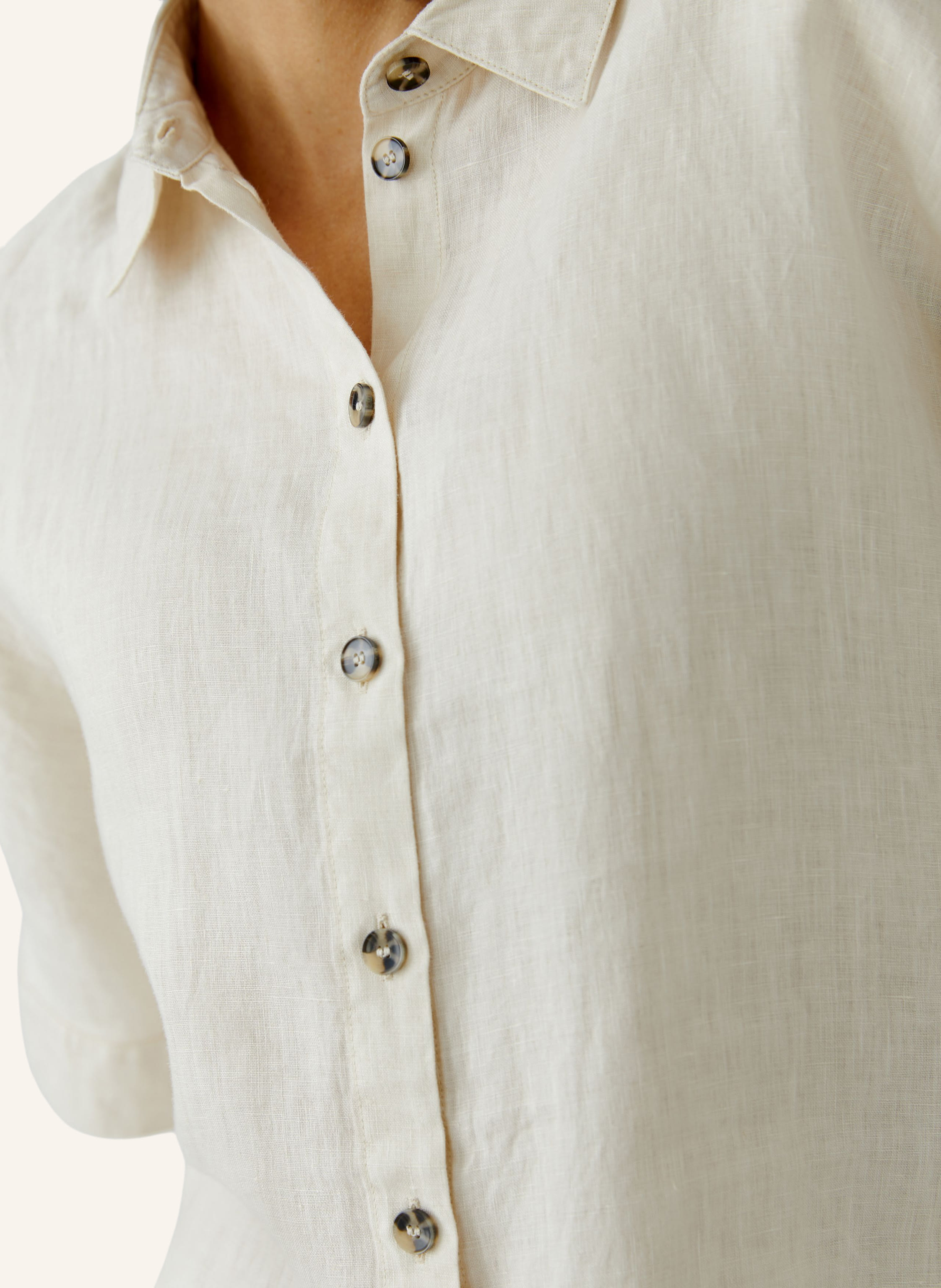 Thumbnail - Oui Bluse beige