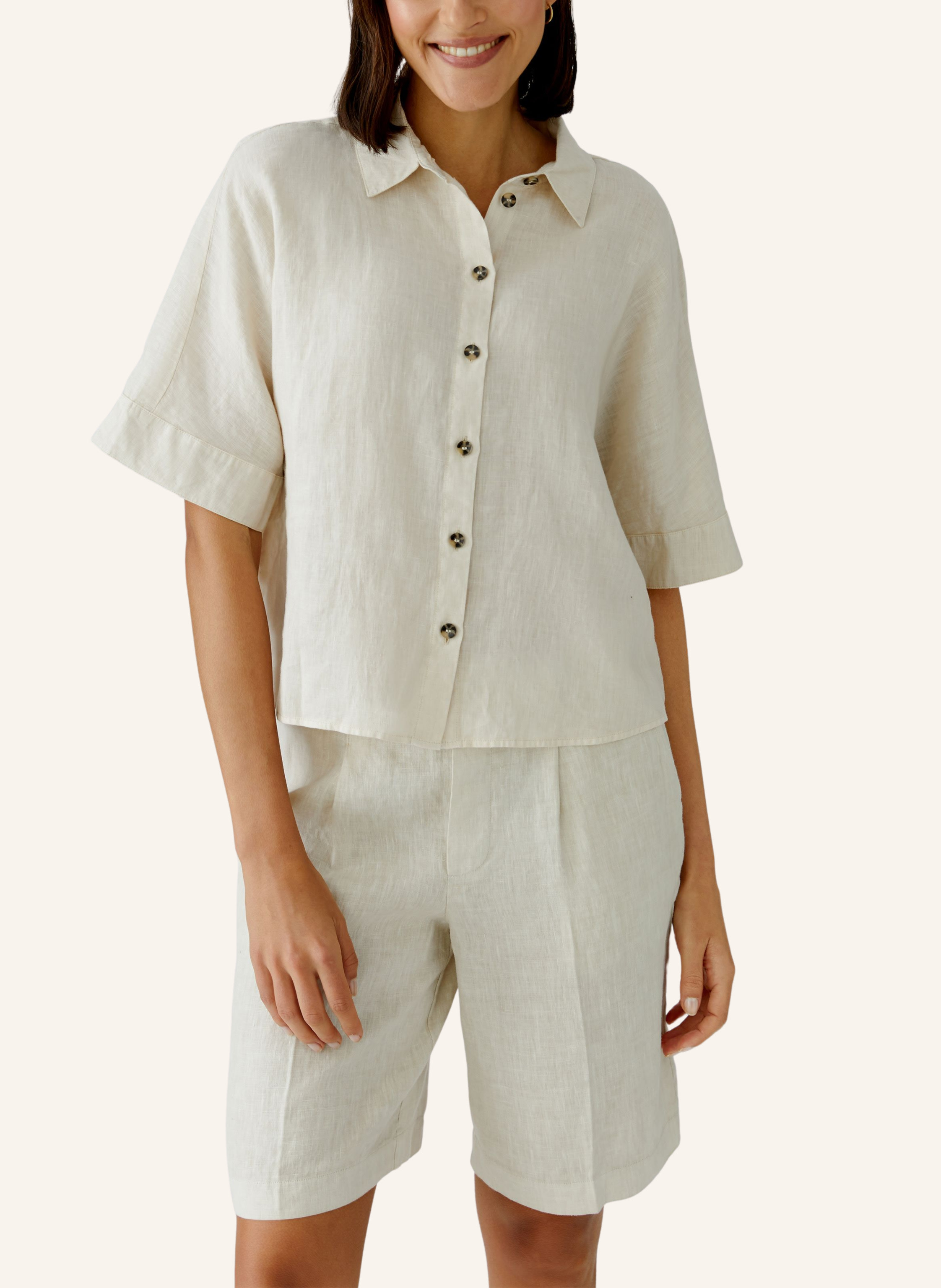 Thumbnail - Oui Bluse beige