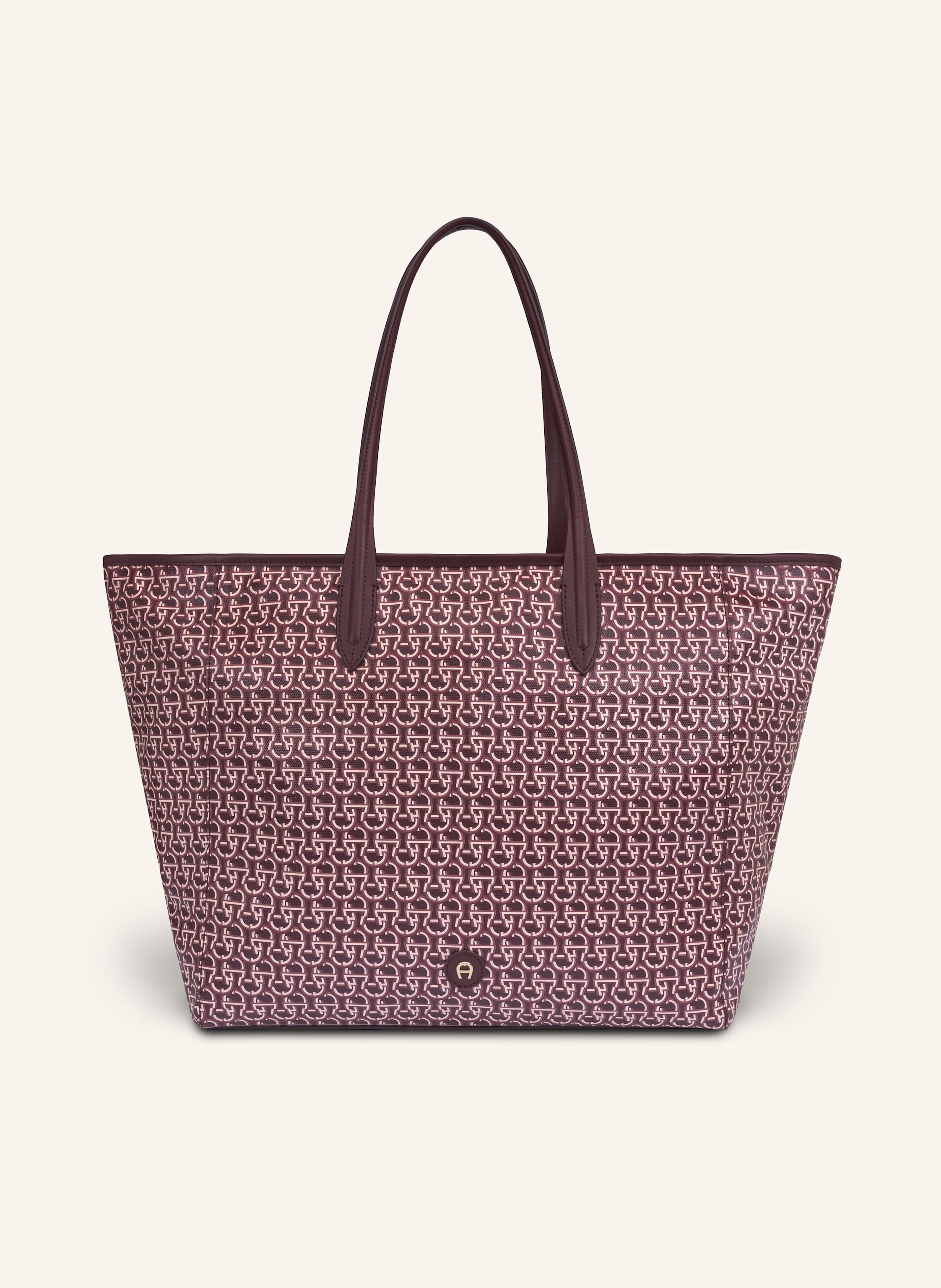 Aigner Der perfekte Begleiter für den Urlaub sowie zum Stand, mit dem Portami Shopper L von AIGNER haben sie einen echten Allrounder. Überzeugen sie sich von dem neuen Mosaico-Muster. Beschichtete Baumwolle in dunkelrot