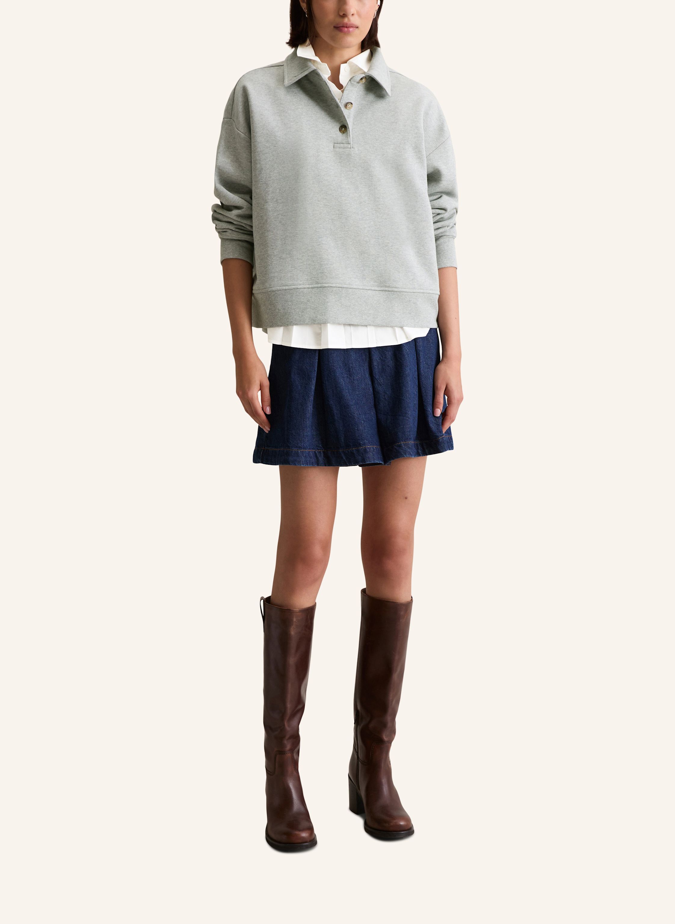 Thumbnail - Marc O'polo Denim Polo-Sweatshirt grau