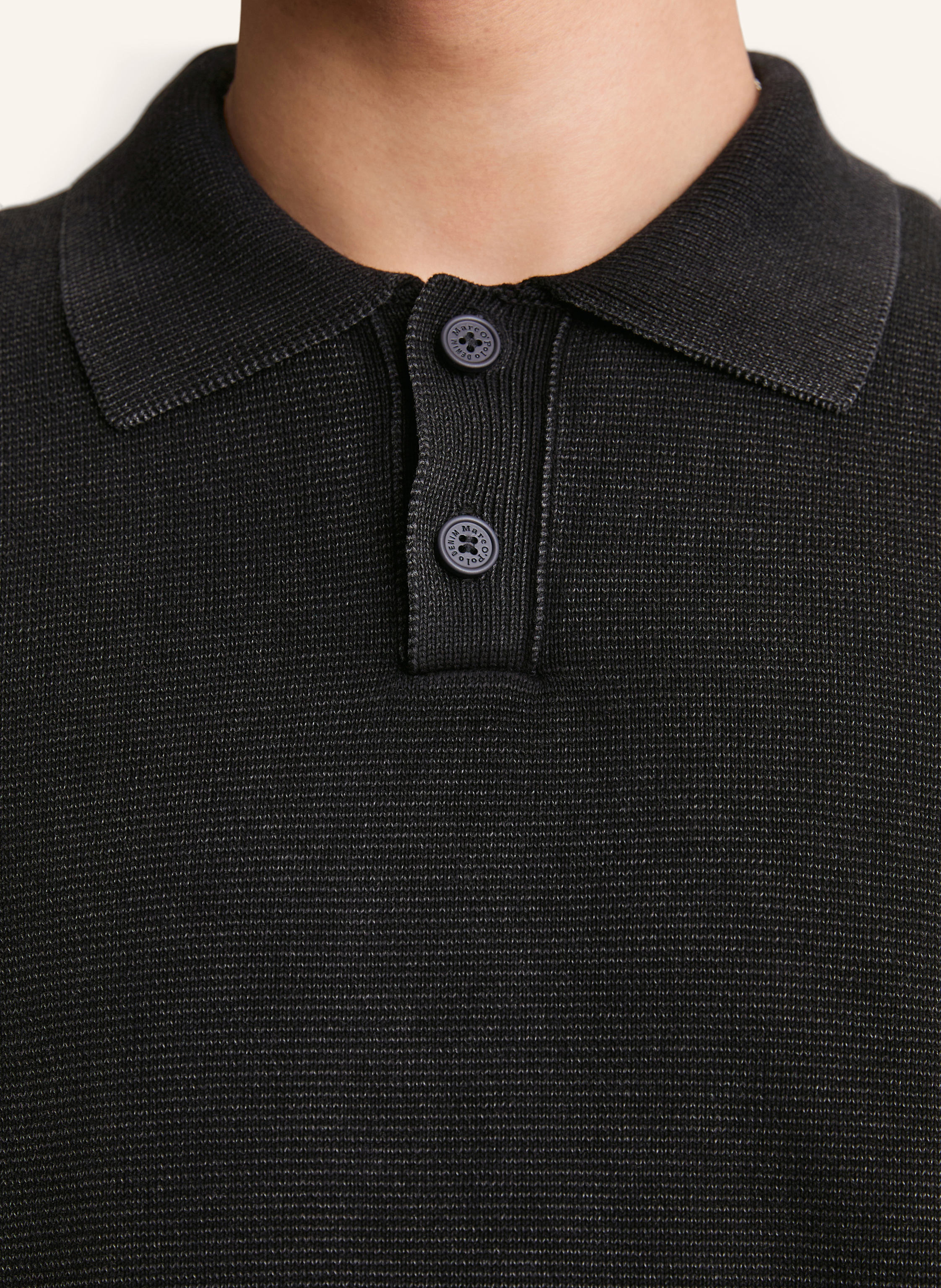 Thumbnail - Marc O'polo Denim Strick-Poloshirt schwarz