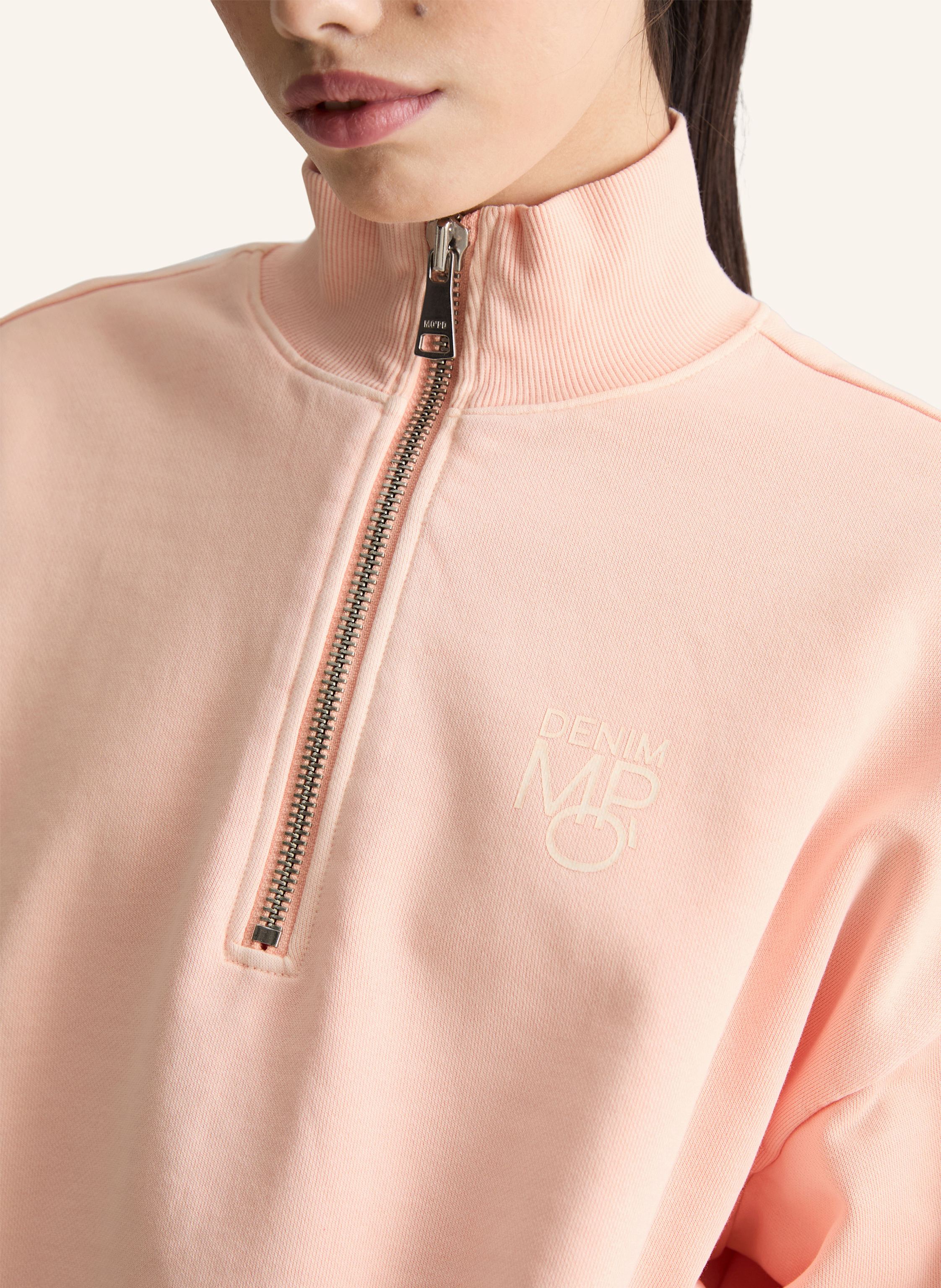 Thumbnail - Marc O'polo Denim Half- Zip-Sweatshirt rosa