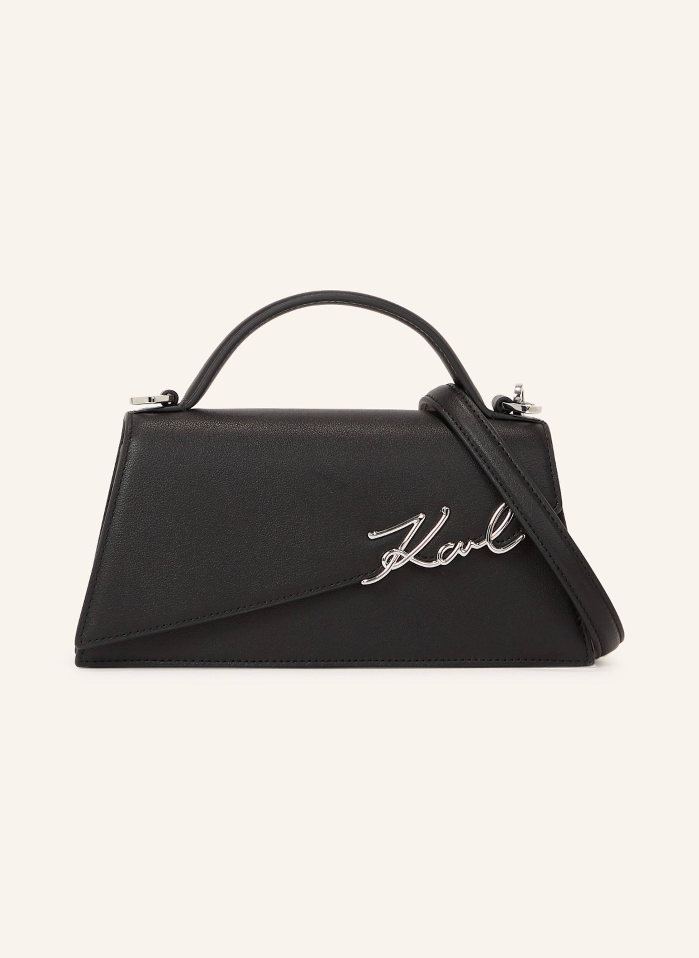 Karl Lagerfeld Die aus strukturiertem Leder gefertigte K/Signature Umhängetasche zeichnet sich durch eine schmale Silhouette, klare Linien und vielseitige Stylingoptionen aus. Die zierlichen KARL-Signatur-Beschläge in schwarz