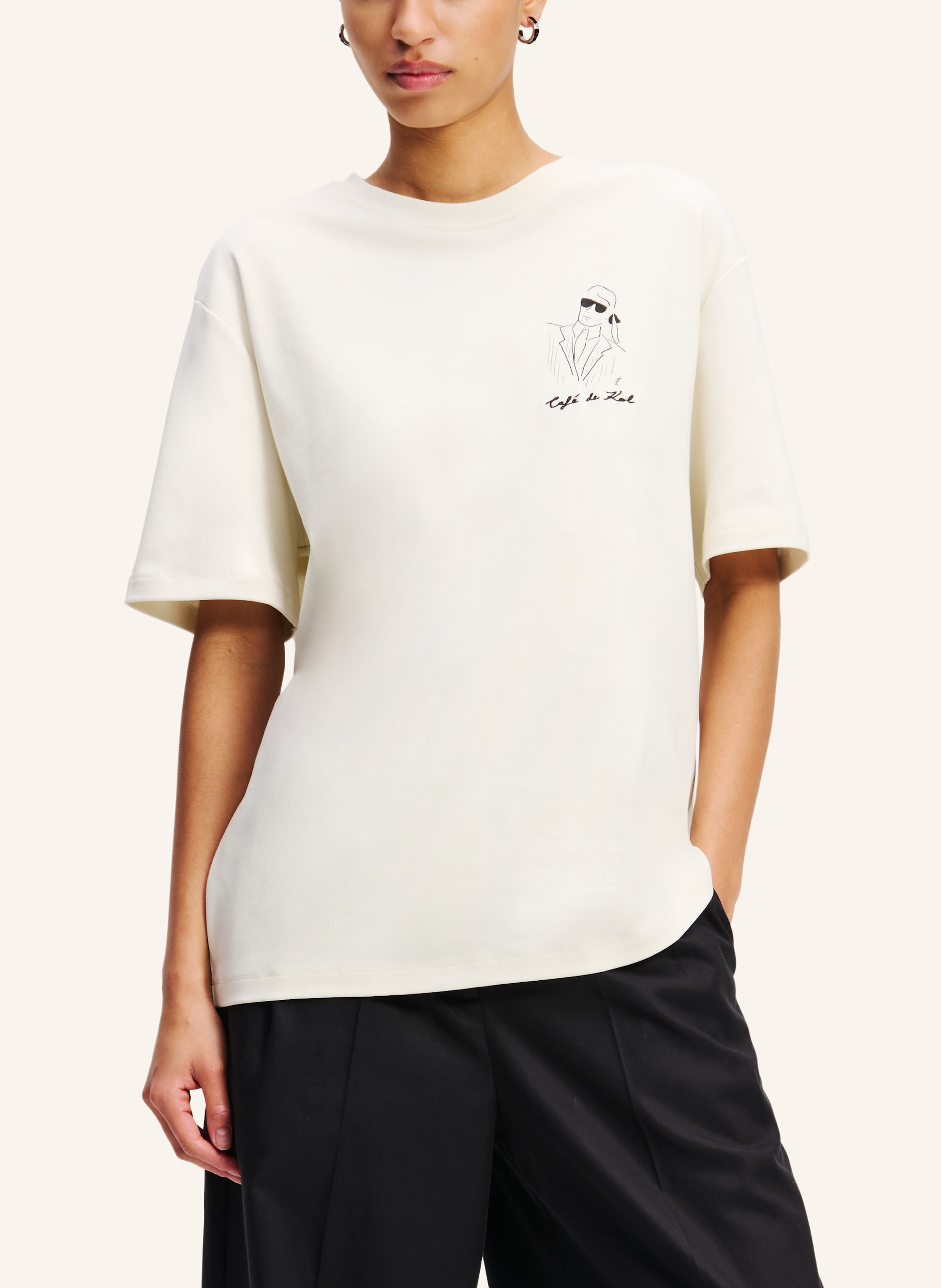 Thumbnail - Karl Lagerfeld Karl Lagerfeld X Jorge Parra T-Shirt beige